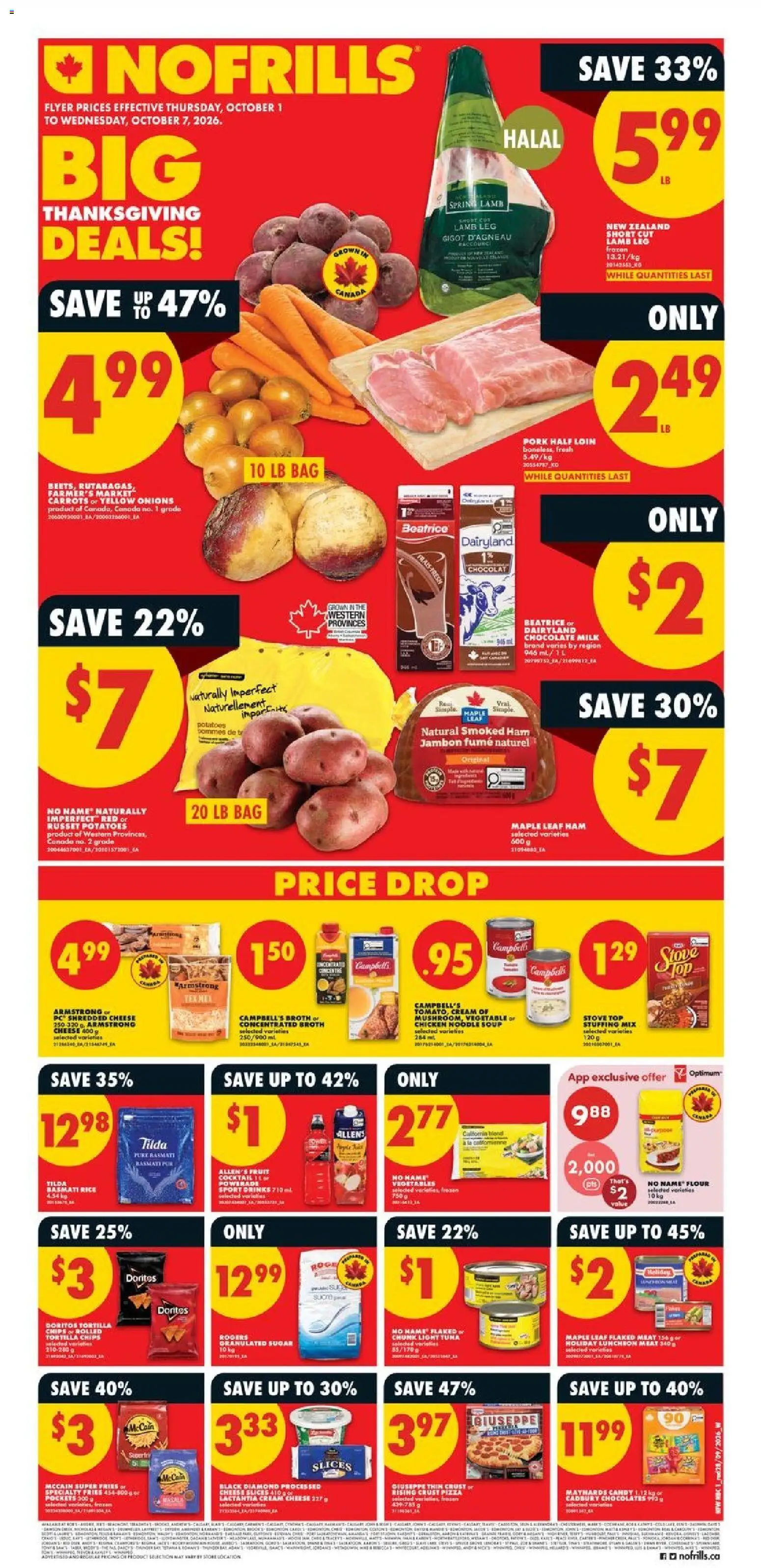 No Frills flyer valid from Oct 1, 2026 | Page: 1 | Products: Bag, Stove, Vegetables, Pizza