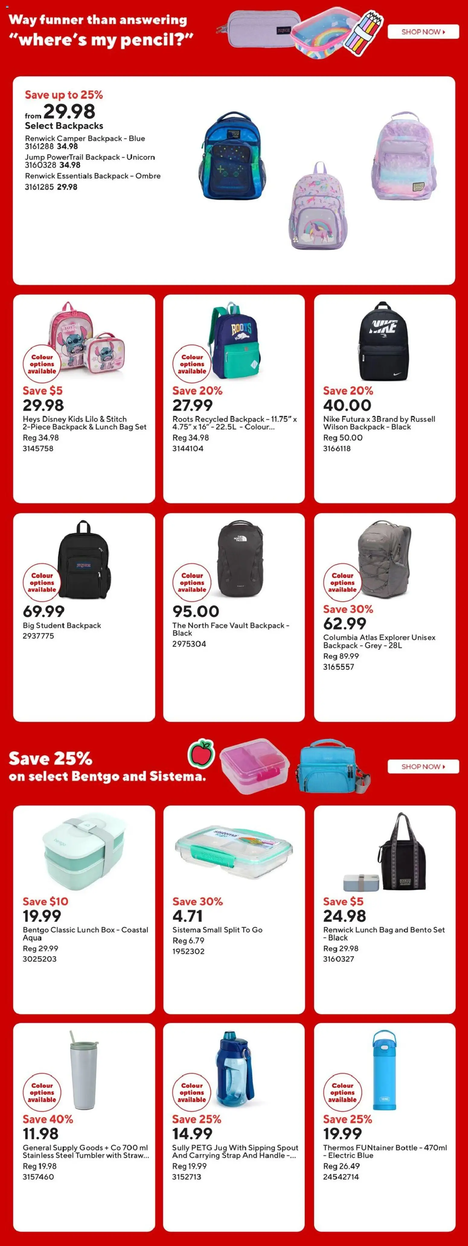 Staples flyer valid from Aug 21, 2026 | Page: 10 | Products: Backpack, Bag, Lunch box, Box