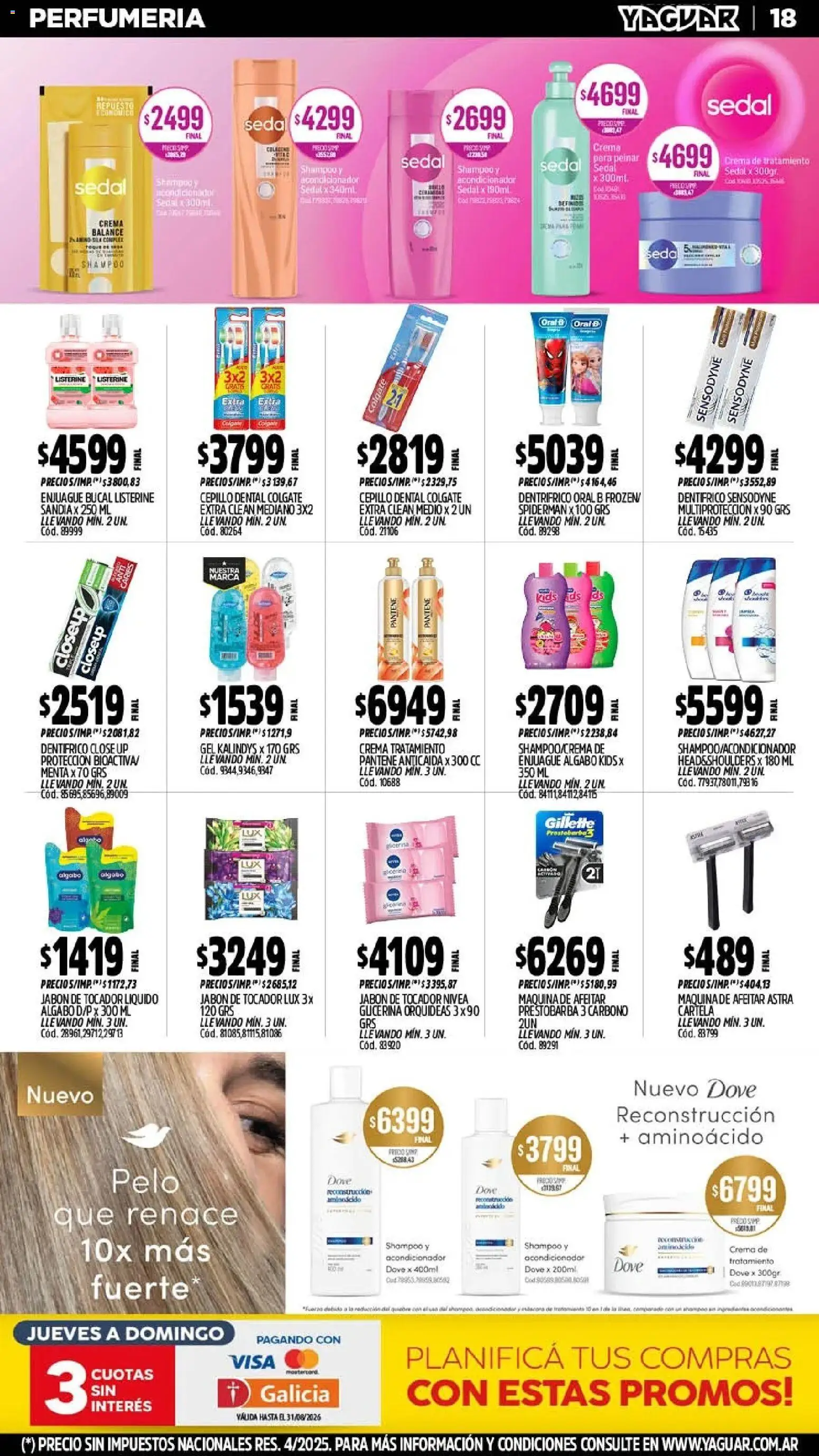 Yaguar - Oferta Semanal Mar del Plata │ válido desde el 03/08/2026 | Página: 18 | Productos: Cepillo, Shampoo, Enjuague bucal, Crema
