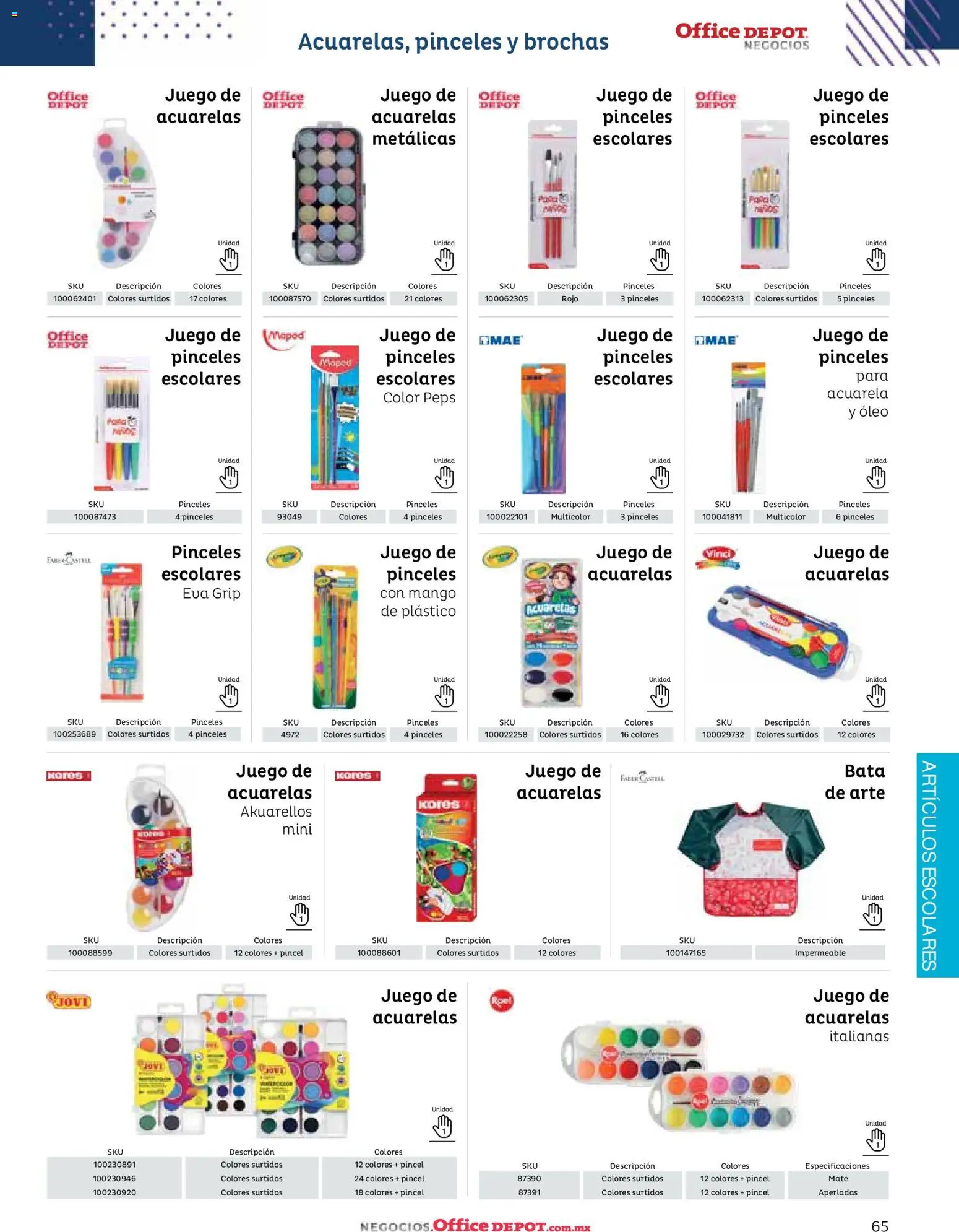 Nuevas ofertas de Office Depot válidas en toda la República Mexicana desde el 12/01/2026. ¡Encuentra las mejores ofertas en Office Depot catálogo 2026! | Página: 67 | Productos: Pincel, Mango, Juego, Mate