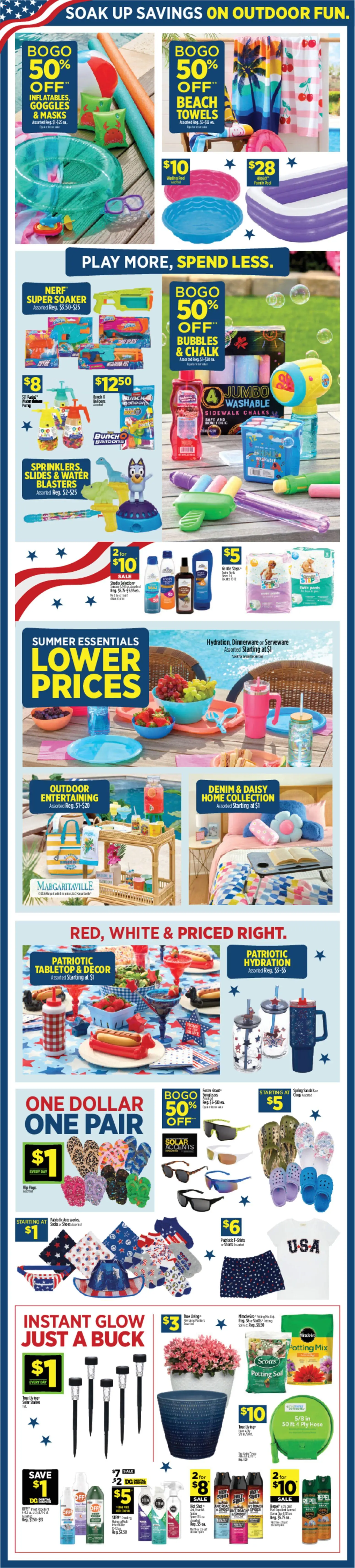 Dollar General Weekly Ad - valid from 14.06.2026 | Page: 13 | Products: Bed, Socks, Water, Flops