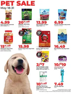 Preview of HyVee weekly ads valid from 18.05.2026 | Page: 42 | Products: Dog Treats, Cat Food, Pork, Rice