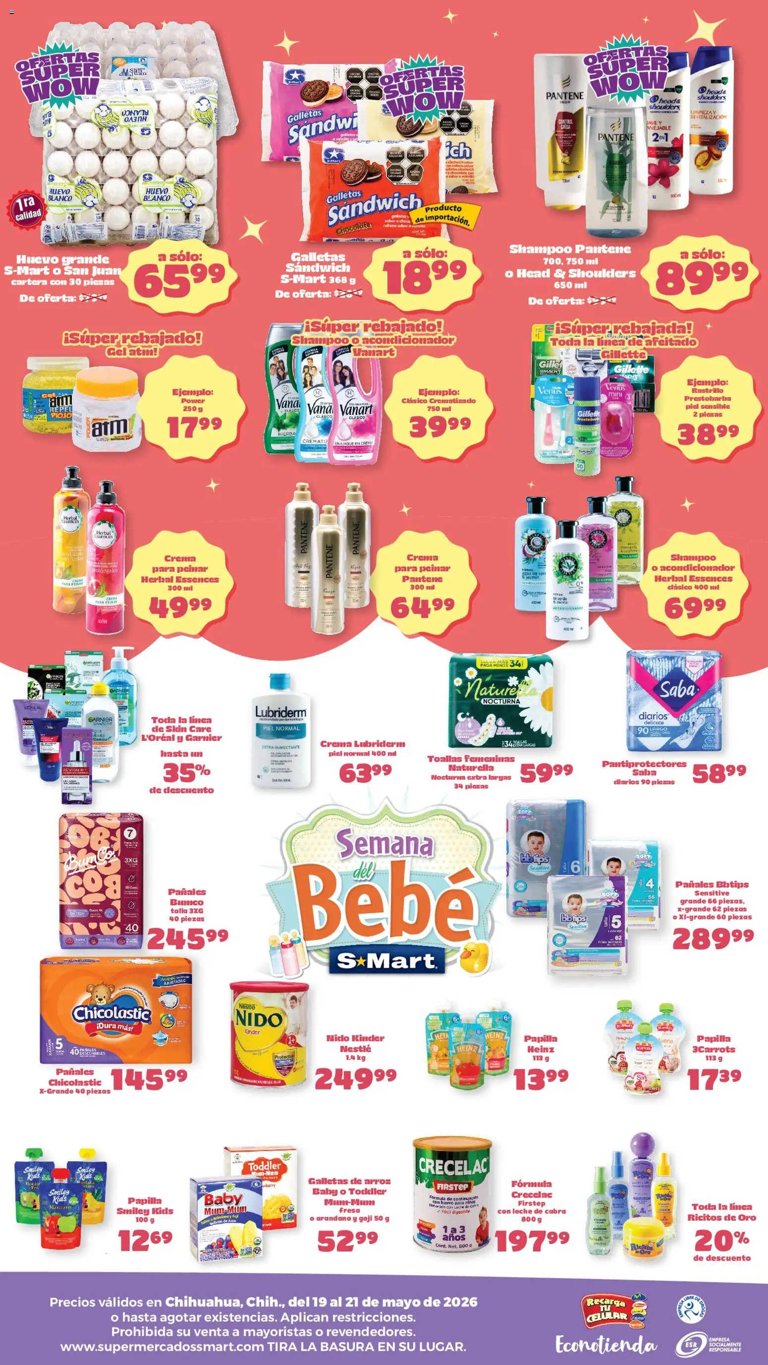 Nuevas ofertas de S-Mart válidas en toda la República Mexicana desde el 19.05.2026. ¡Encuentra las mejores ofertas en S-Mart folleto Ofertas de feria Chihuahua! | Página: 2 | Productos: Fresa, Leche, Arroz, Toallas
