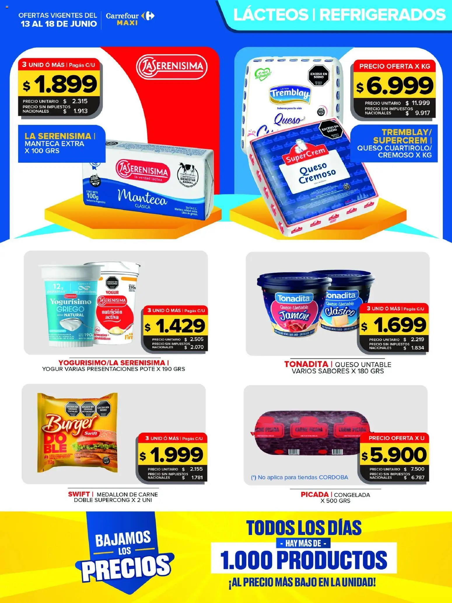Carrefour Maxi catálogo │ válido desde el 13.06.2026 | Página: 5 | Productos: Manteca, Queso, Yogur, Jamón