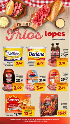 Lopes Supermercados ofertas Frios - Pré-Visualização do folheto da loja Lopes Supermercados, válido de 05/10/2026