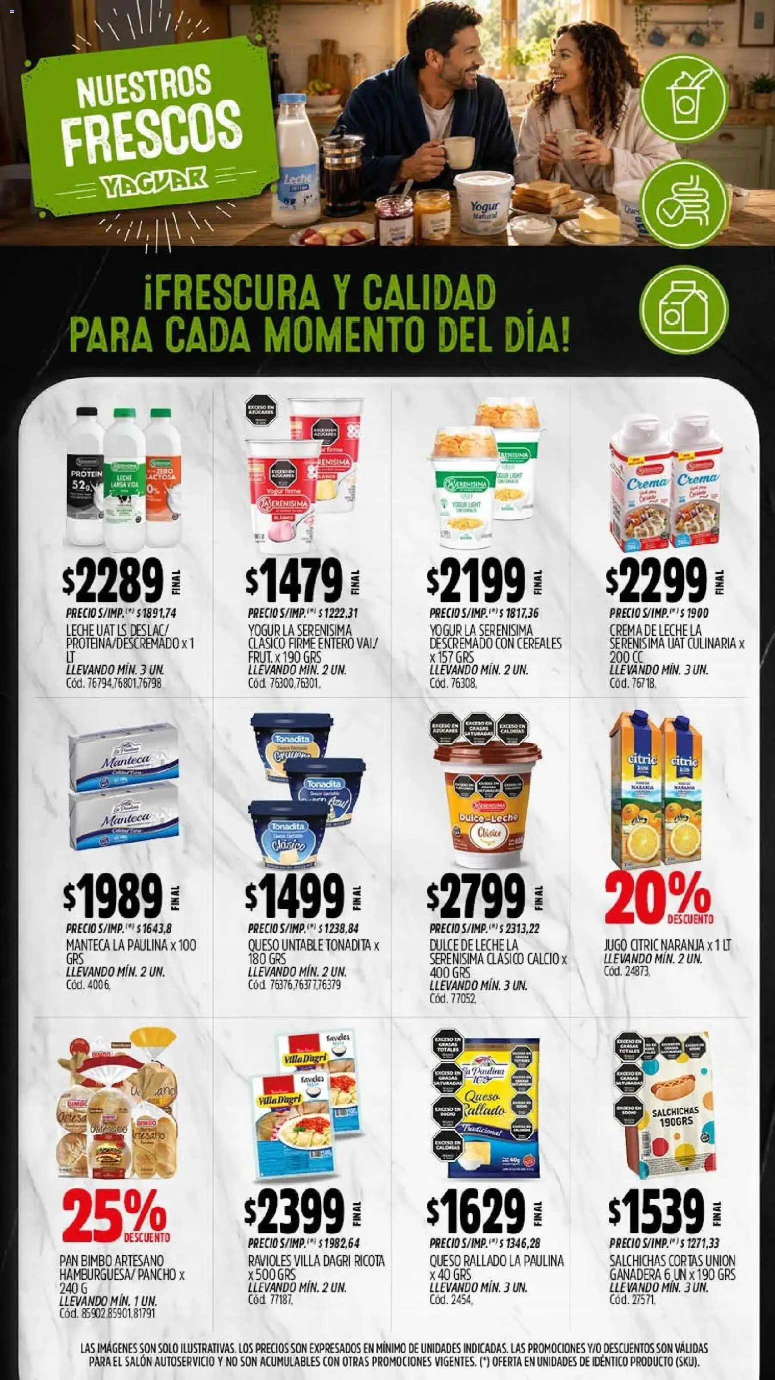Yaguar catálogo │ válido desde el 20/07/2026 | Página: 8 | Productos: Queso, Jugo, Ravioles, Crema