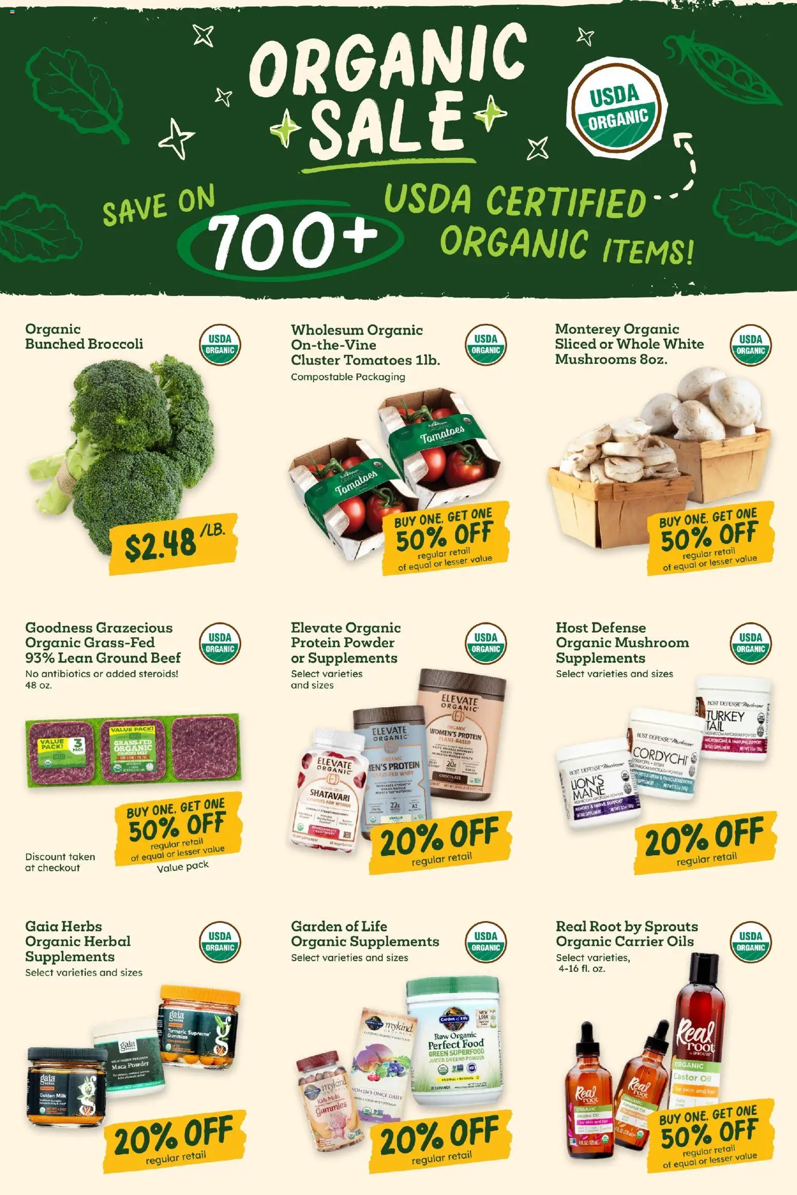 Sprouts Weekly Ad - valid from 15.04.2026 | Page: 6 | Products: Turmeric, Mushrooms, Oil, Tomatoes