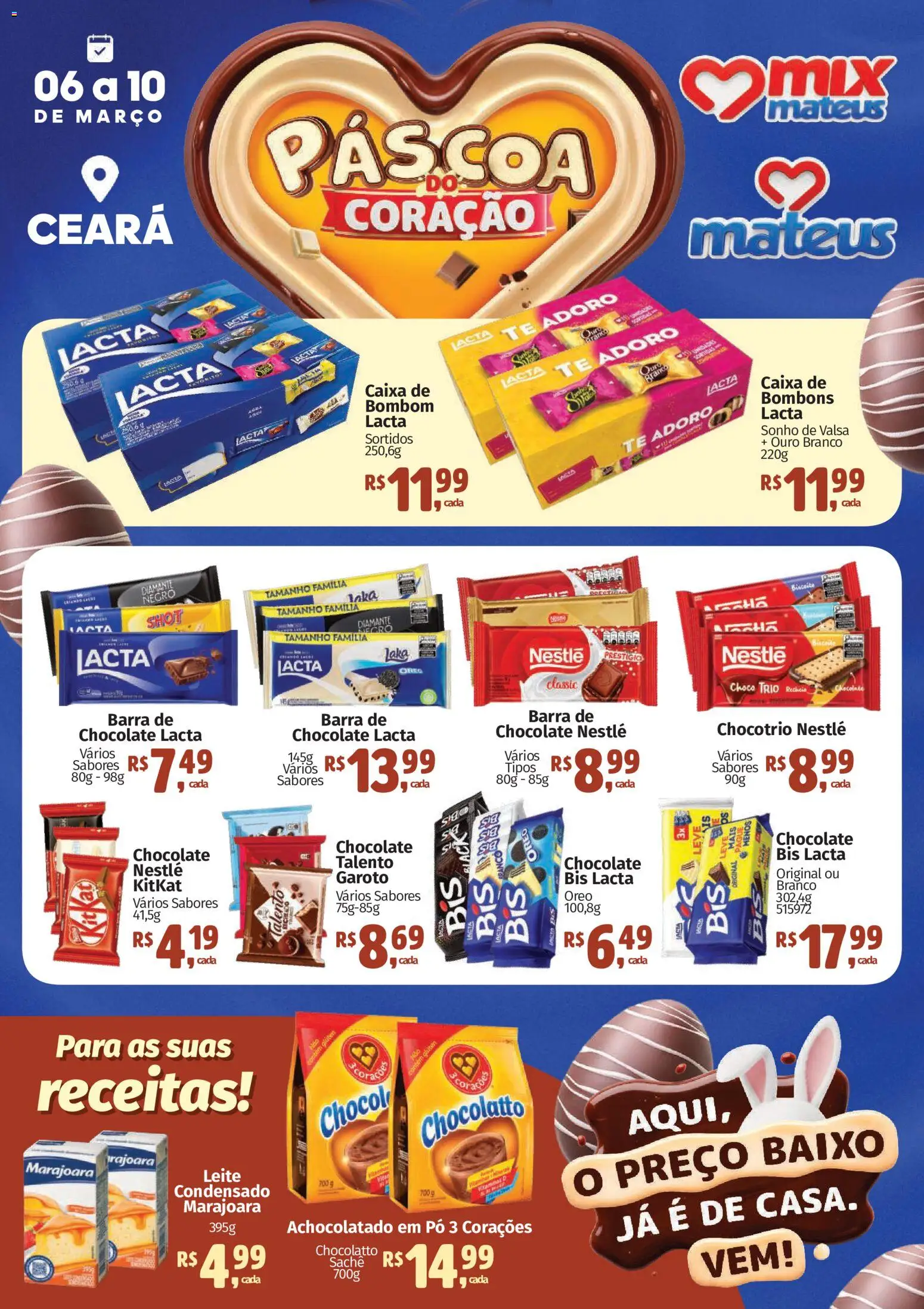 Mateus Folheto - válido de 06.03.2026 | Página: 1 | Produtos: Leite, Chocolate, Baixo, Bombom