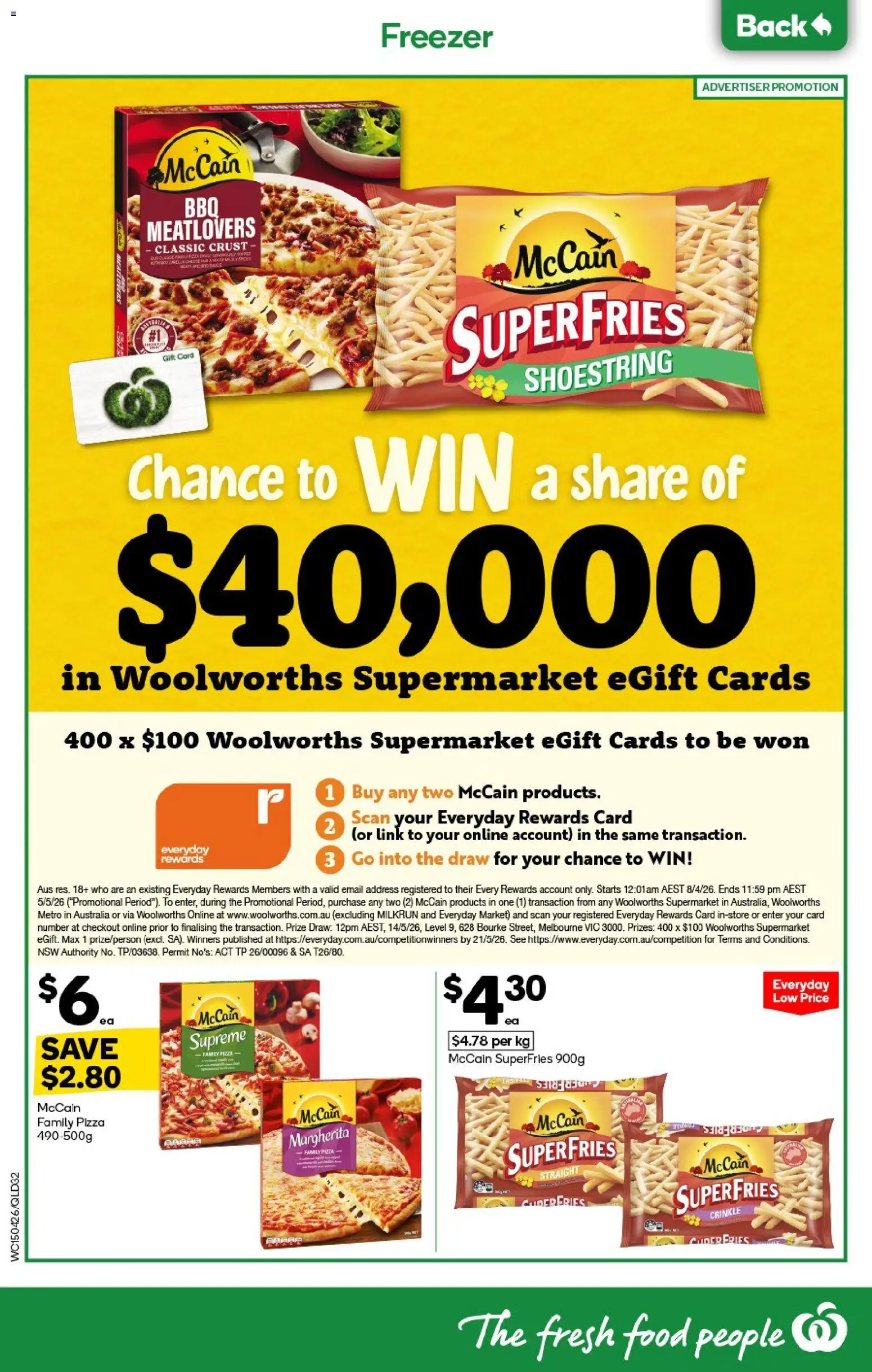 Woolworths catalogue - valid from 15.04.2026 | Page: 32 | Products: Pizza, Freezer