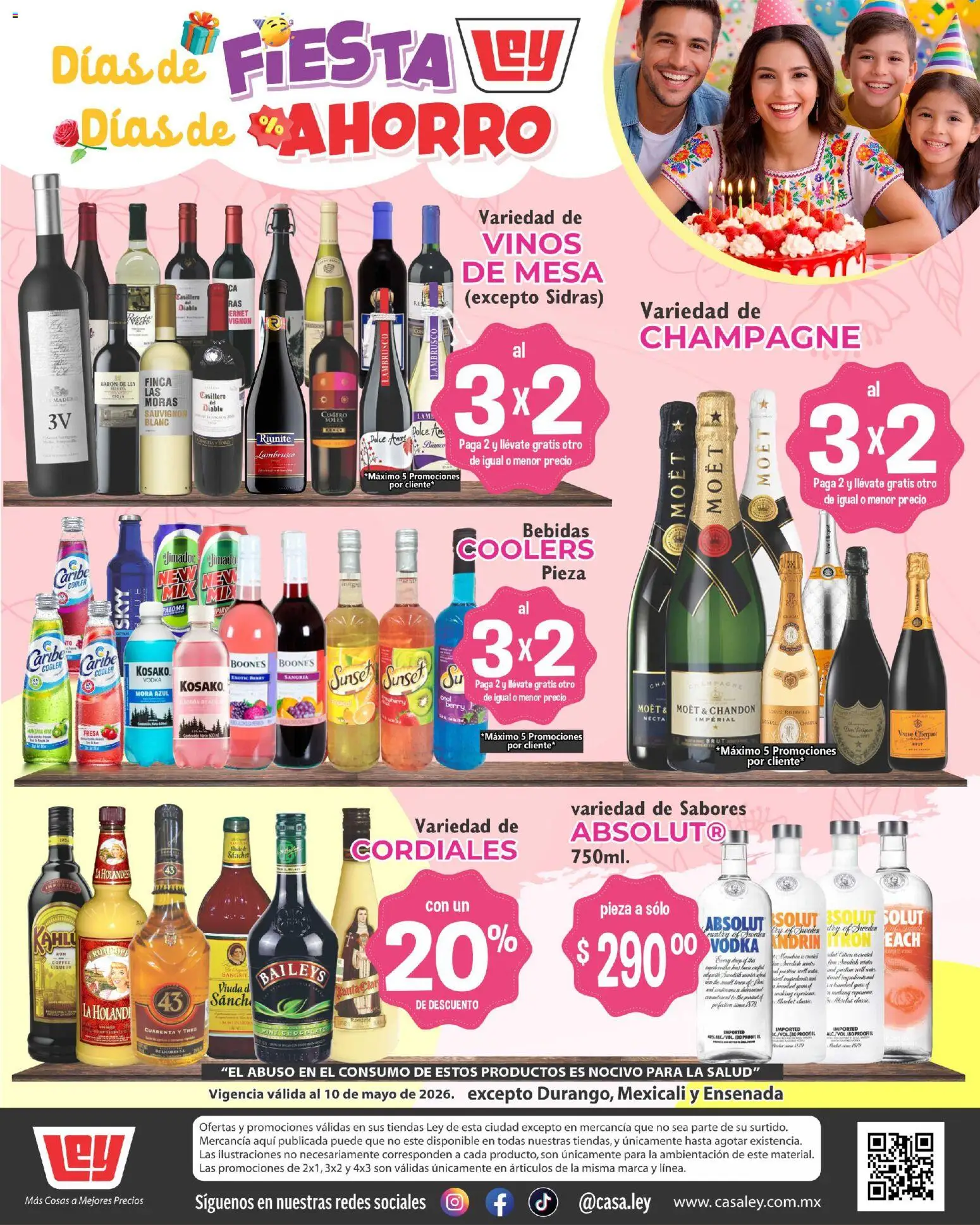 Nuevas ofertas de Casa Ley válidas en toda la República Mexicana desde el 01.05.2026. ¡Encuentra las mejores ofertas en Casa Ley folleto Suplemento del Día de la Madre! | Página: 29 | Productos: Fresa, Champagne, Mesa, Vodka