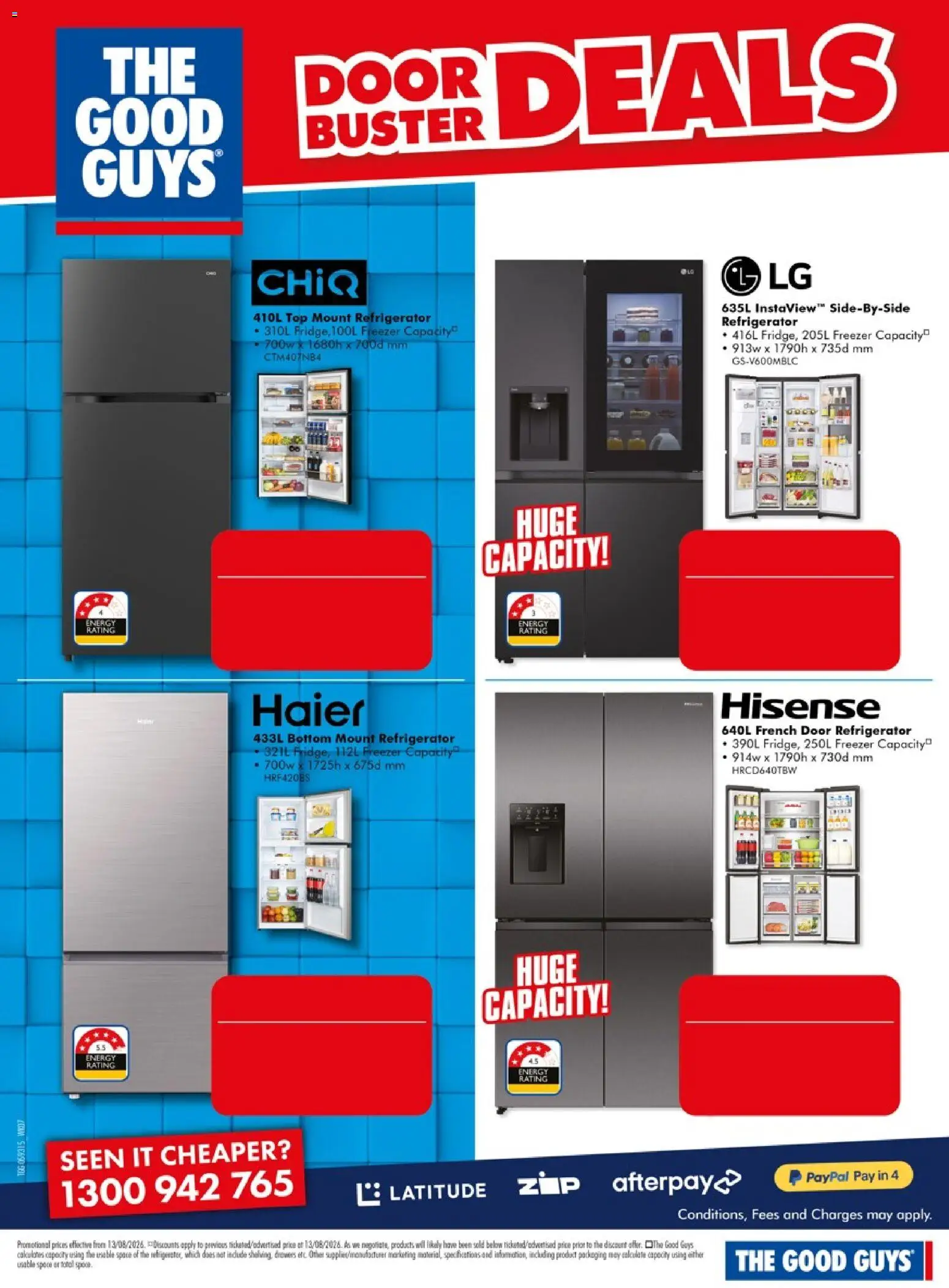 The Good Guys catalogue - valid from 13/08/2026 | Page: 5 | Products: Door, Freezer, Refrigerator