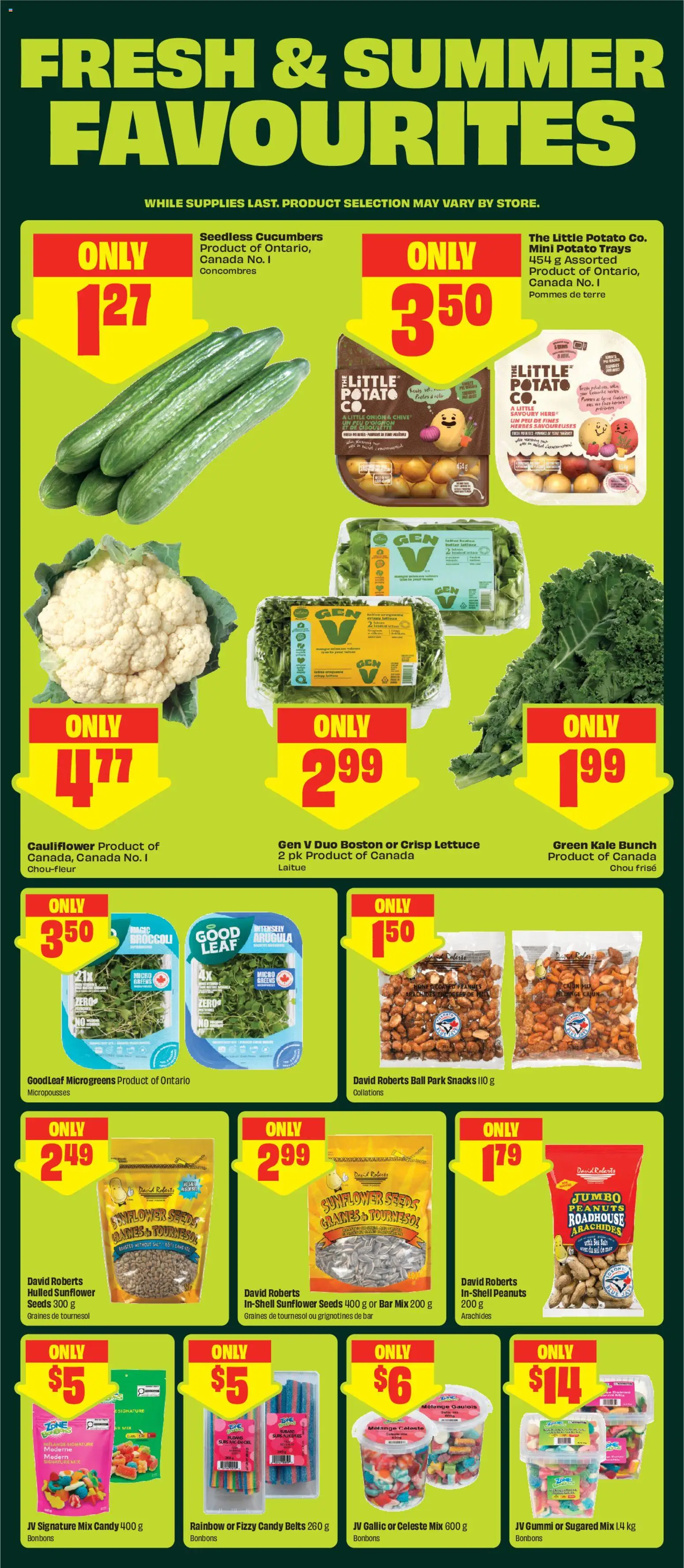 FreshCo flyer valid from Jul 9, 2026 | Page: 5 | Products: Cucumbers, Butter