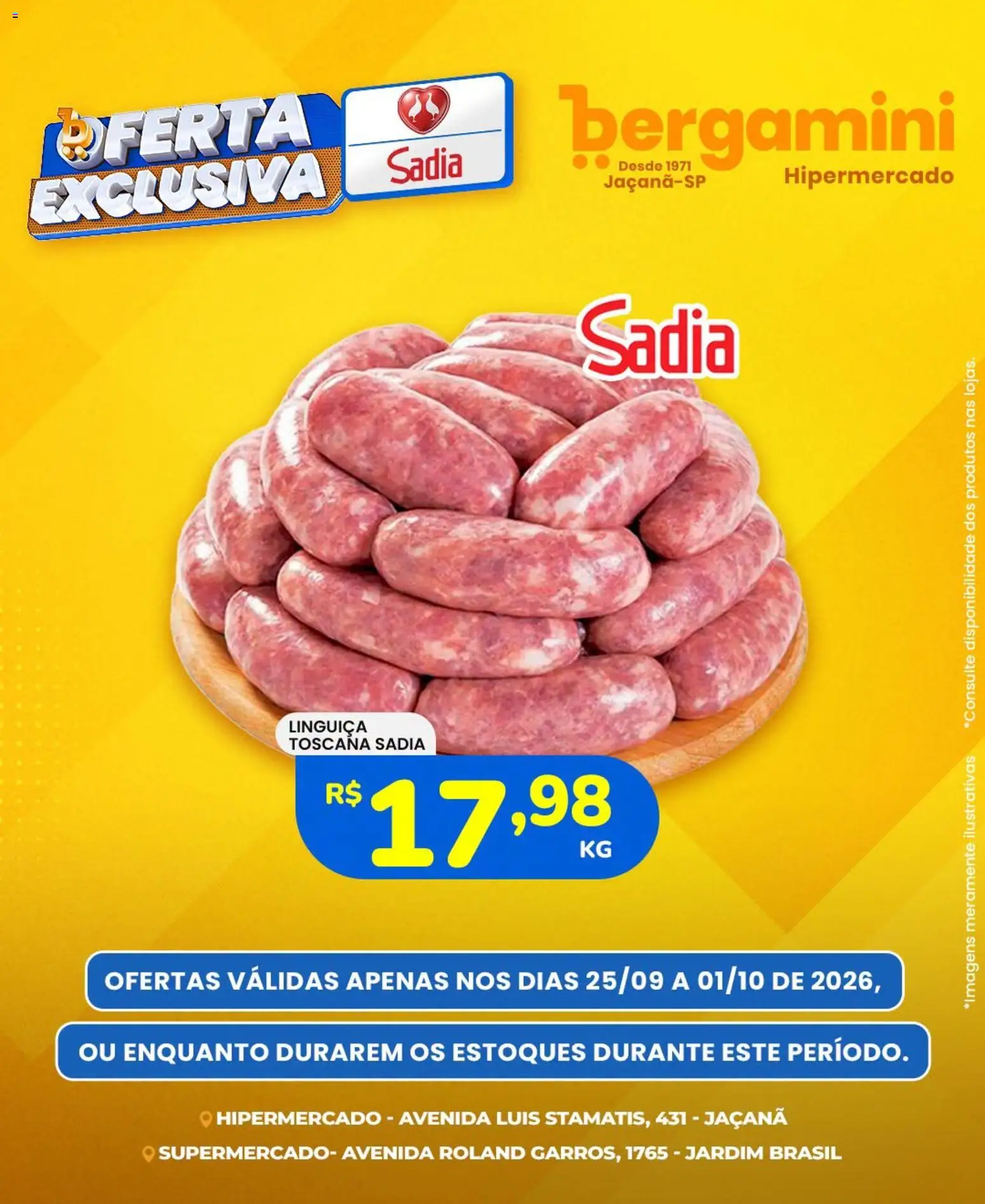 Supermercado Bergamini Folheto - válido de 25/09/2026 | Página: 4 | Produtos: Linguiça