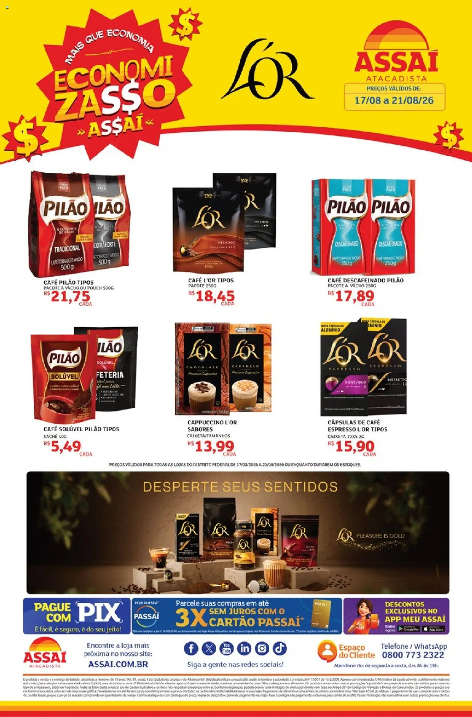Assaí Atacadista Folheto - válido de 17/08/2026 | Página: 1 | Produtos: Cápsulas, Cappuccino, Café, Bebida
