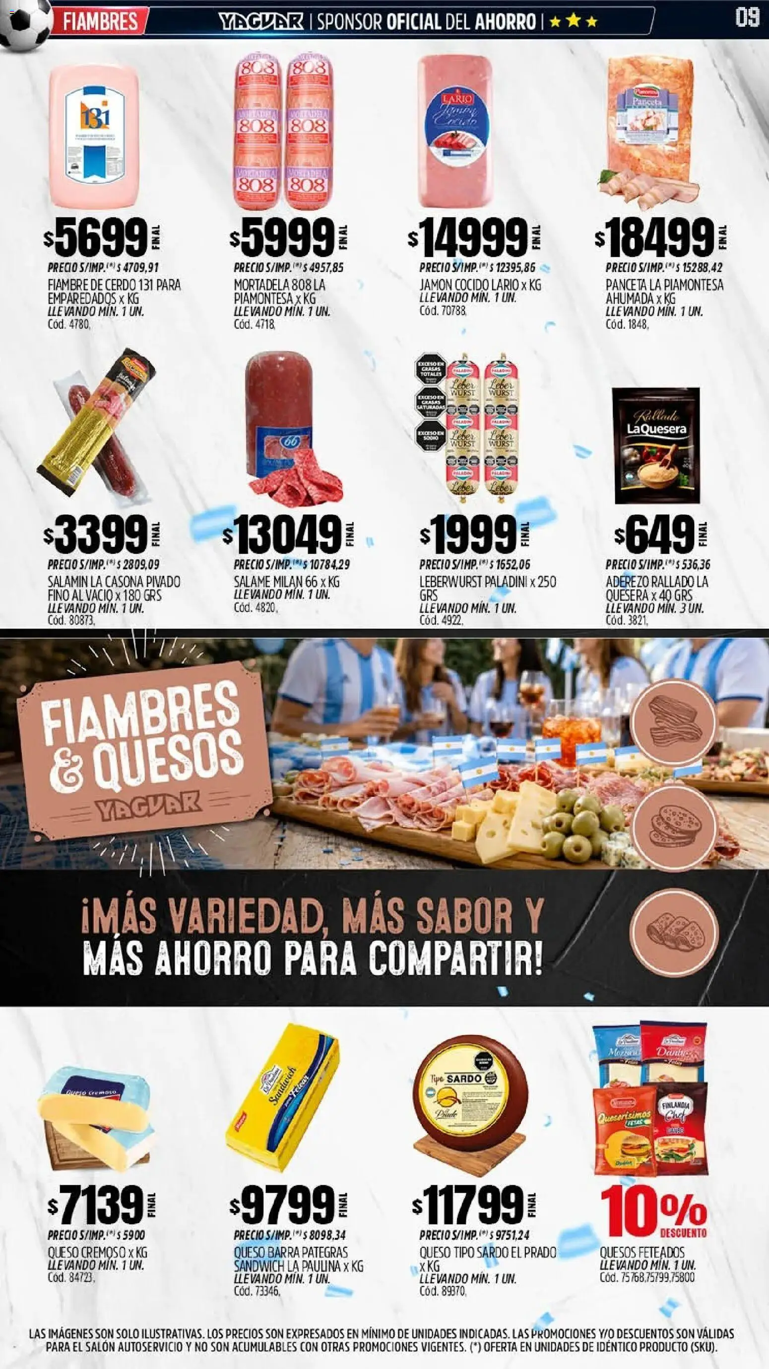 Yaguar - Oferta Semanal Misiones │ válido desde el 01.06.2026 | Página: 9 | Productos: Jamón cocido, Mortadela, Aderezo, Cerdo