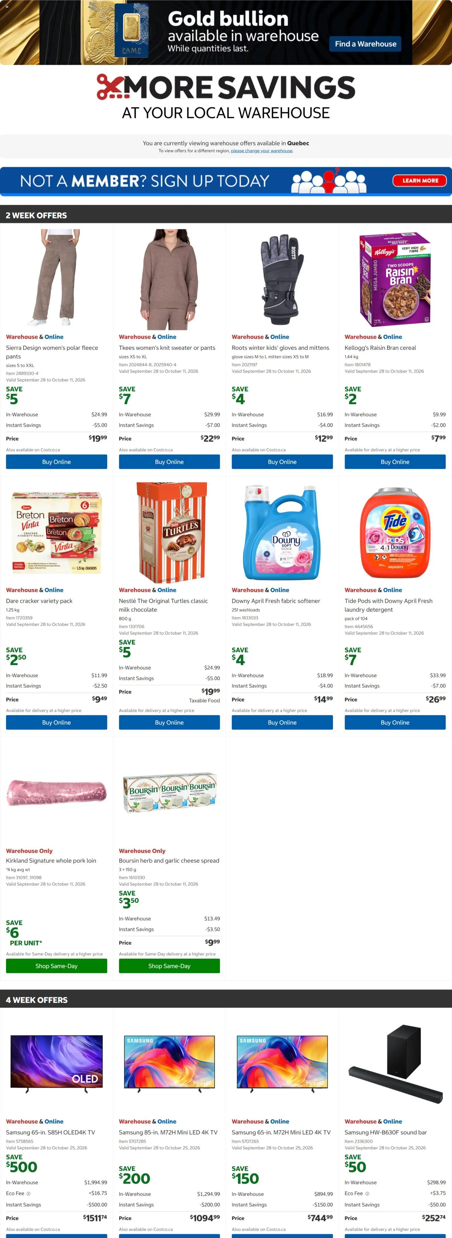 Costco flyer valid from Sep 28, 2026 | Page: 1