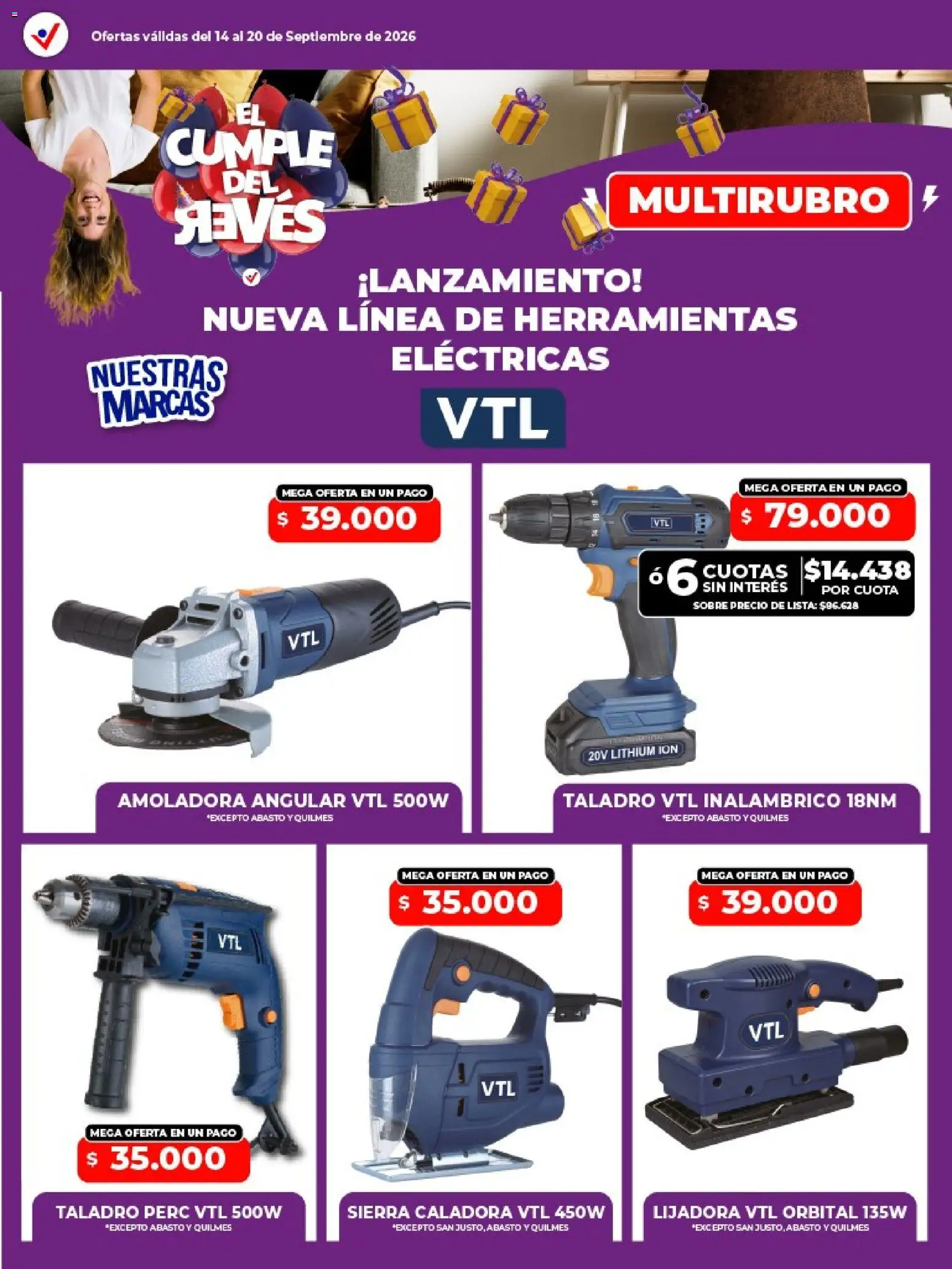 Vital - Especial de nonfood │ válido desde el 14/09/2026 | Página: 6 | Productos: Amoladora, Herramientas, Taladro, Lijadora