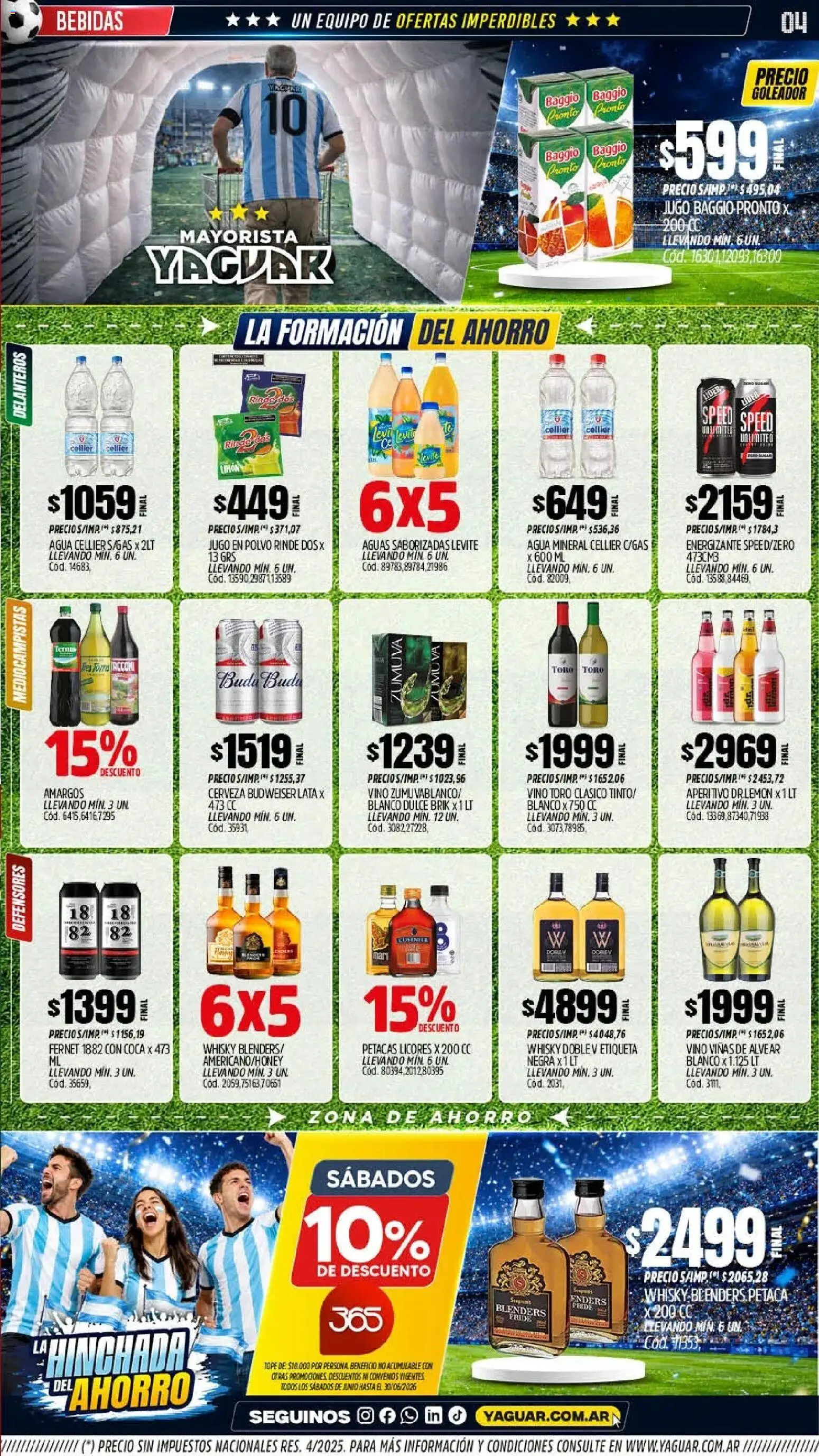Yaguar - Oferta Semanal San Juan │ válido desde el 08.06.2026 | Página: 5 | Productos: Whisky, Agua, Vino, Cerveza