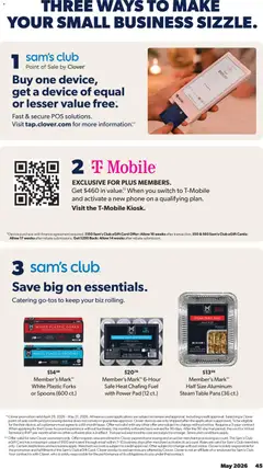 Preview of Sam's Club weekly ads valid from 29.04.2026 | Page: 45 | Products: Safe, Table, Switch, Phone