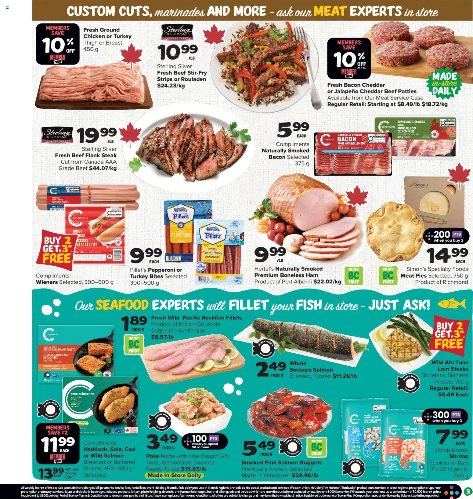 Thrifty Foods flyer valid from 21.05.2026 | Page: 4 | Products: Fish, Beef, Turkey, Case