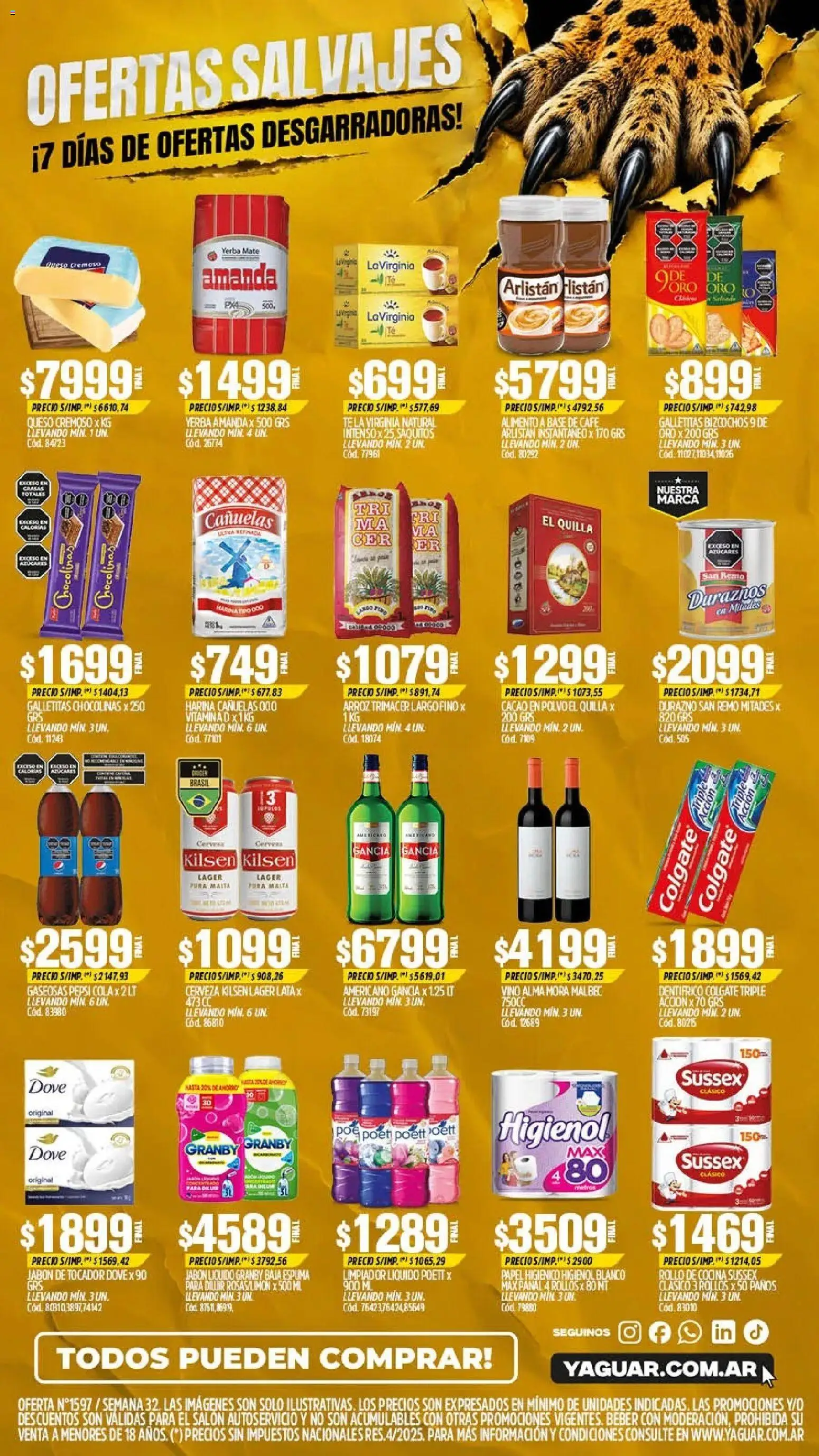 Yaguar - Oferta Semanal Santa Fé │ válido desde el 03/08/2026 | Página: 2 | Productos: Papel higiénico, Mate, Jabón, Espuma