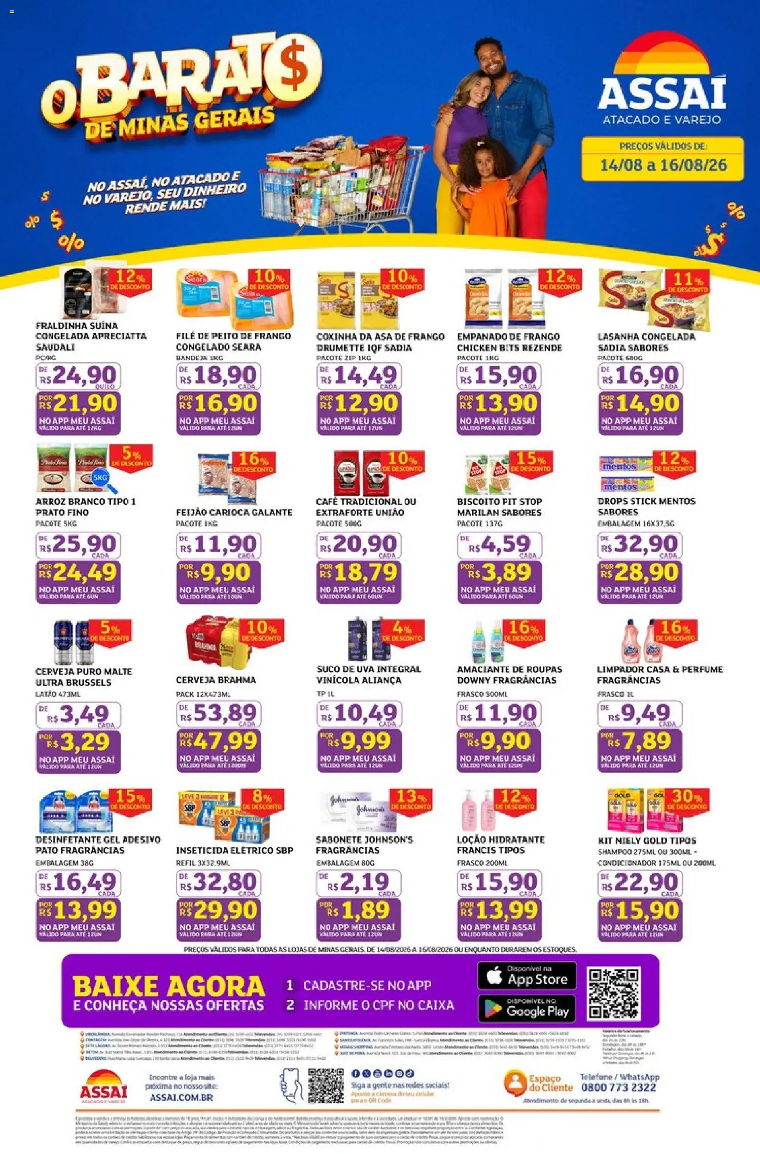 Assaí Atacadista Folheto - válido de 14/08/2026 | Página: 1 | Produtos: Perfume, Lasanha, Câmera, Inseticida