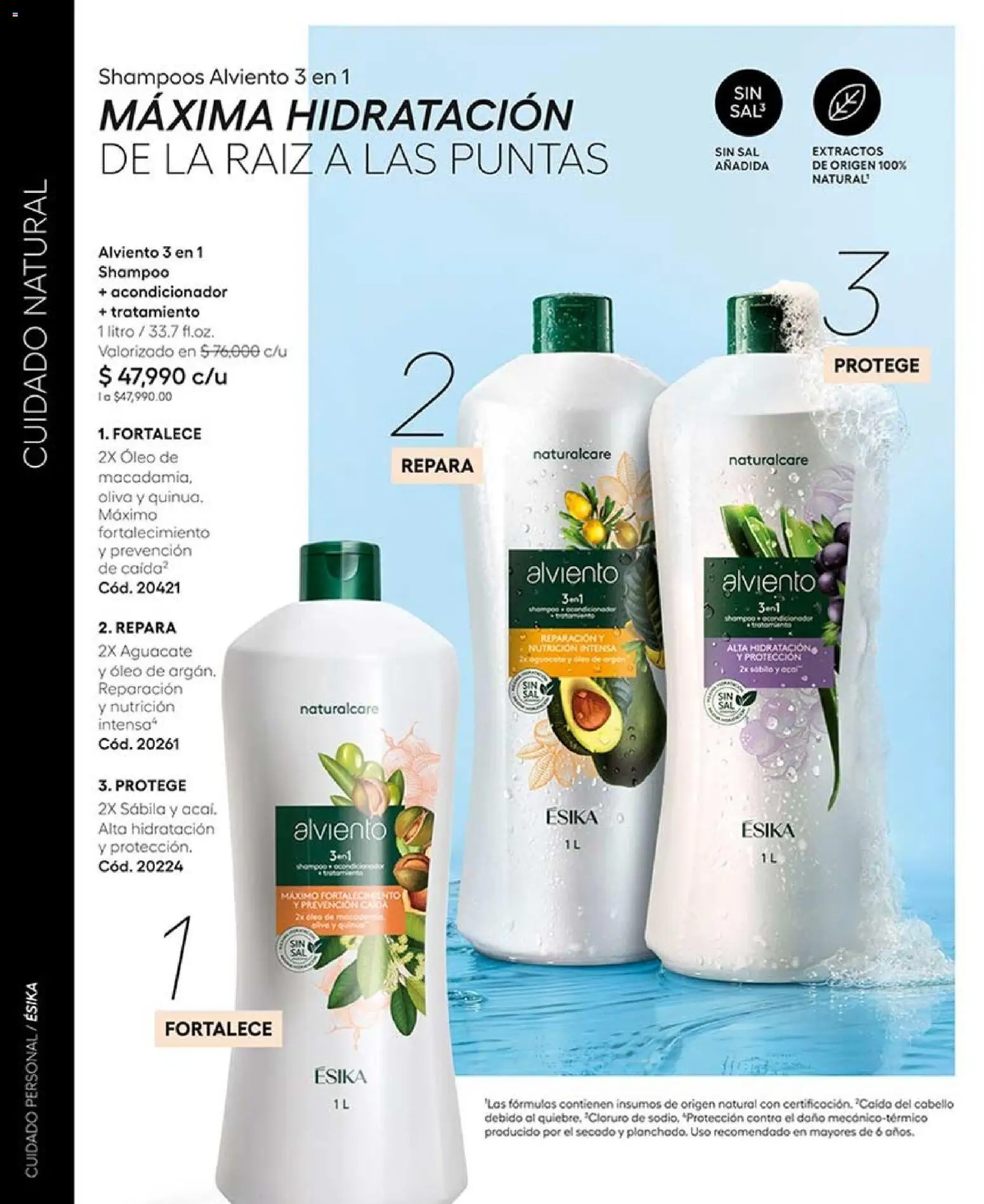 Ésika revista - valida desde el 07/09/2026 | Página: 98 | Productos: Aguacate, Sal, Shampoo, Oliva