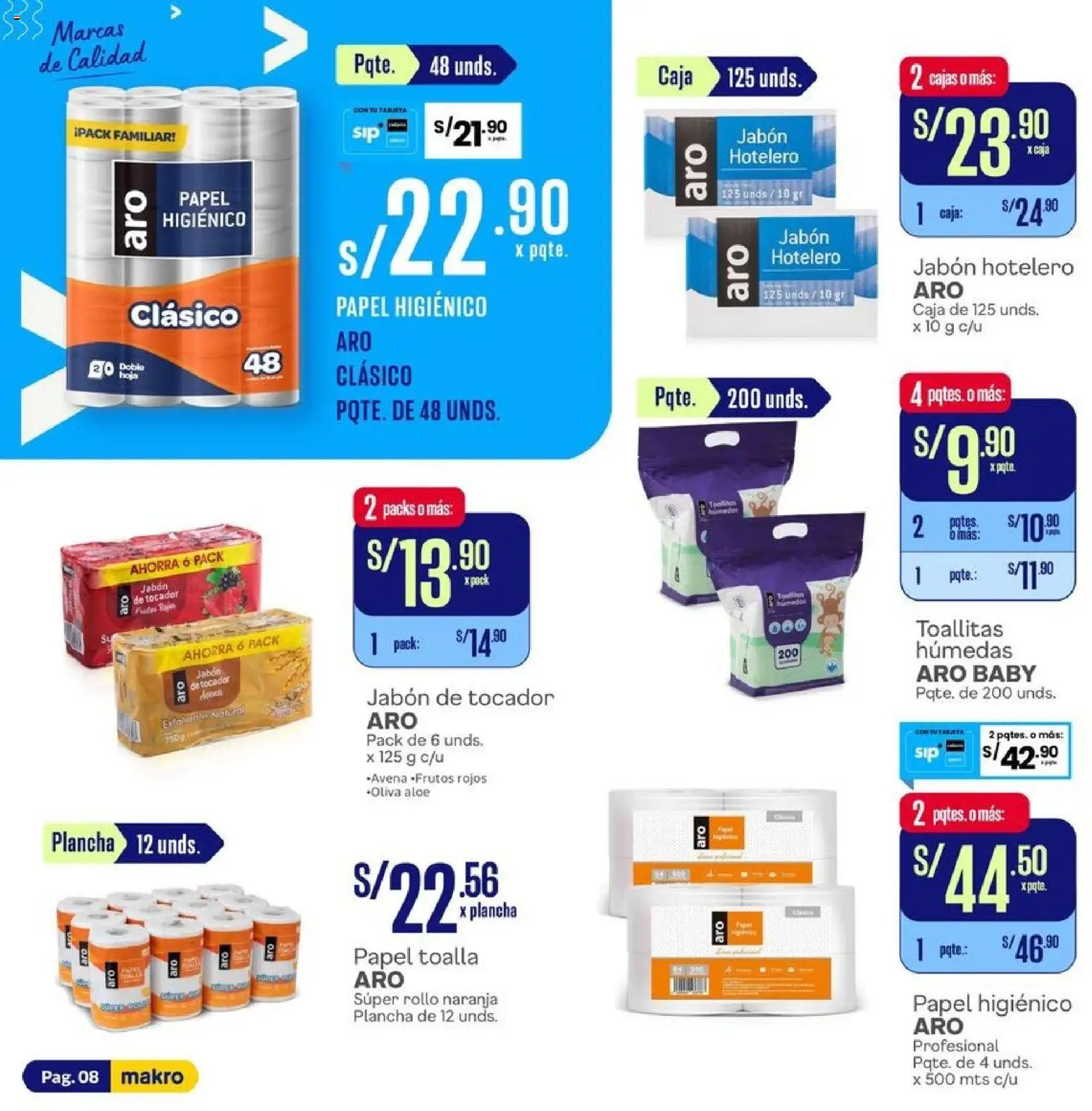 Catálogo Makro válido desde 01.05.2026 | Página: 8 | Productos: Jabón, Caja, Toalla