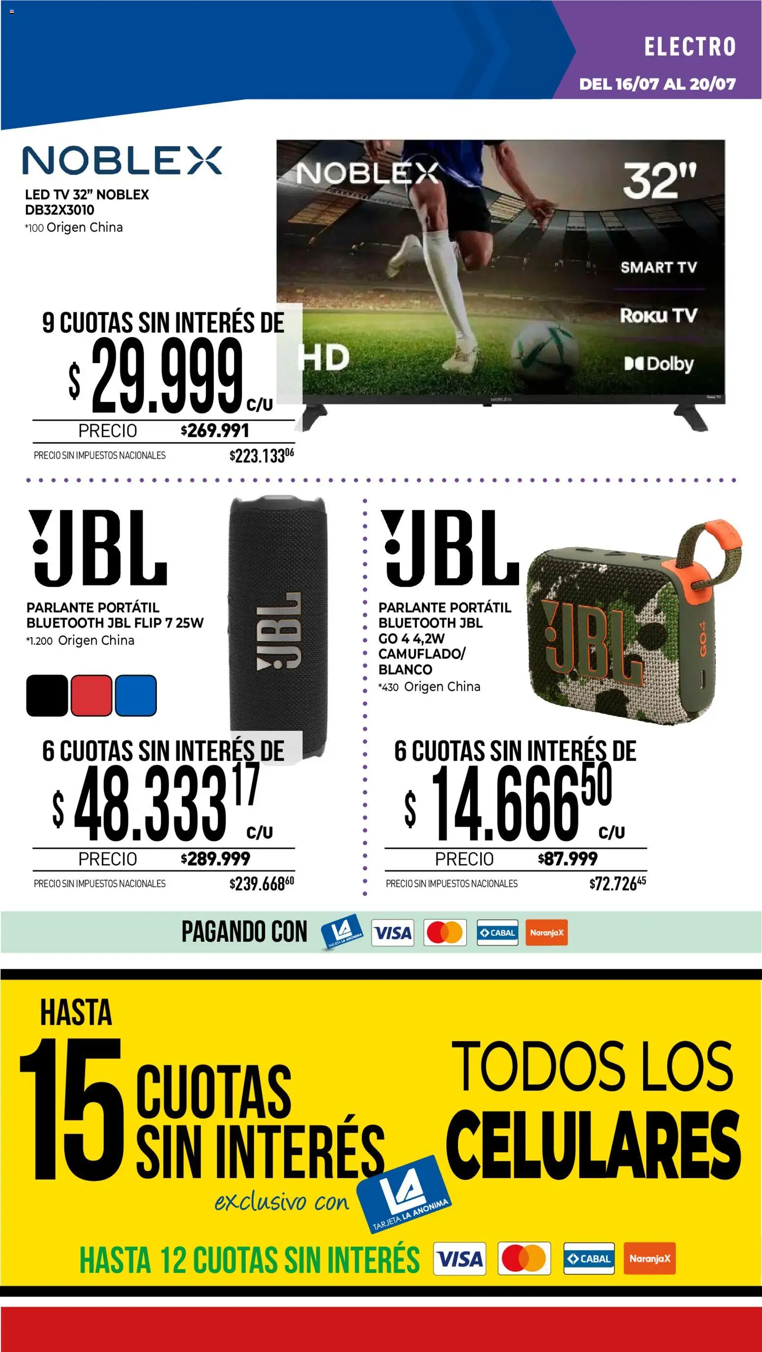 La Anonima catálogo │ válido desde el 16/07/2026 | Página: 30 | Productos: Parlante