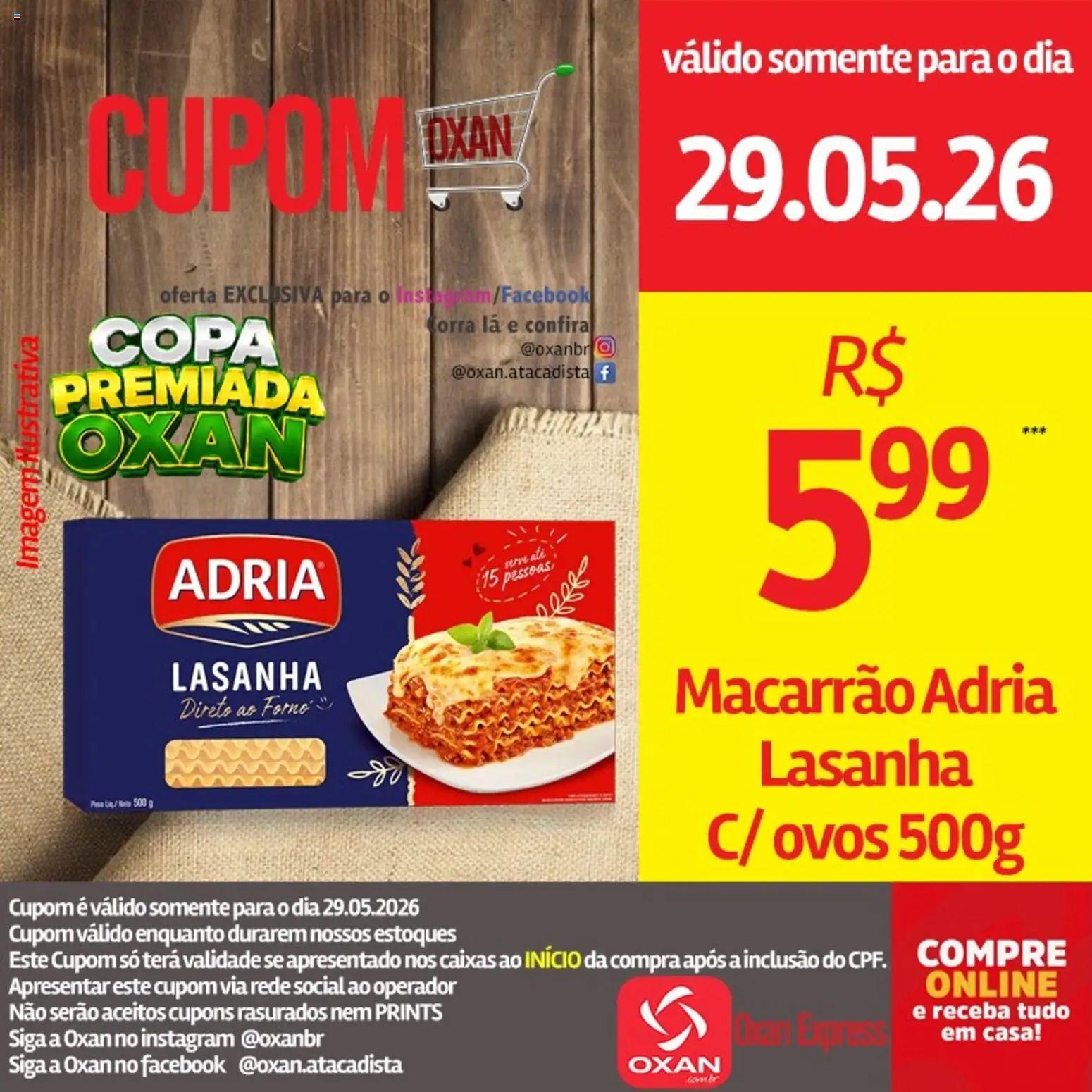 Oxan Atacadista Folheto - válido de 29.05.2026 | Página: 14 | Produtos: Ovos, Copa, Macarrão, Lasanha