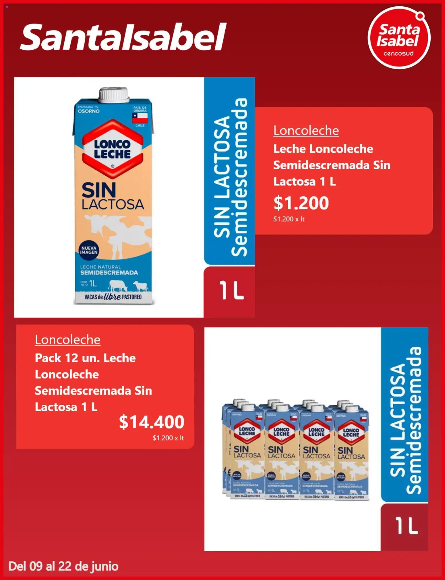 Santa Isabel Ofertas │ válido desde el 09.06.2026 | Página: 4 | Productos: Leche