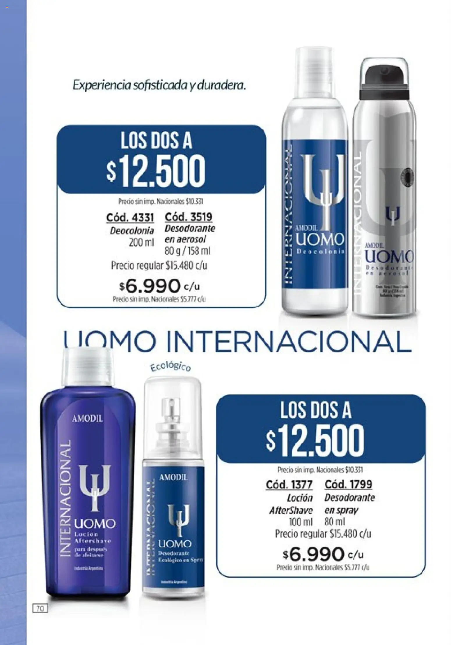 Catálogo Amodil Campaña 15 │ válido desde el 26/08/2026 | Página: 70 | Productos: Loción, Desodorante