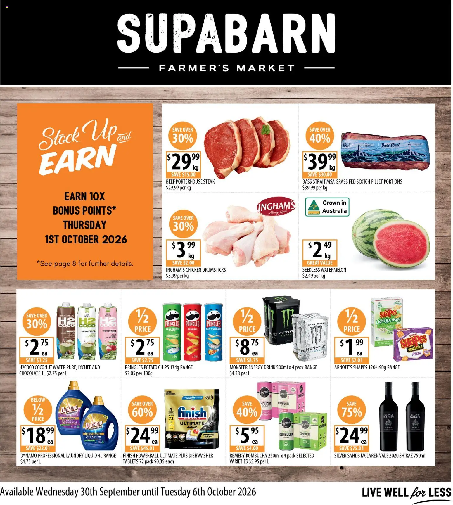 Supabarn catalogue - valid from 30/09/2026 | Page: 1 | Products: Seedless watermelon, Chips, Watermelon, Tablets