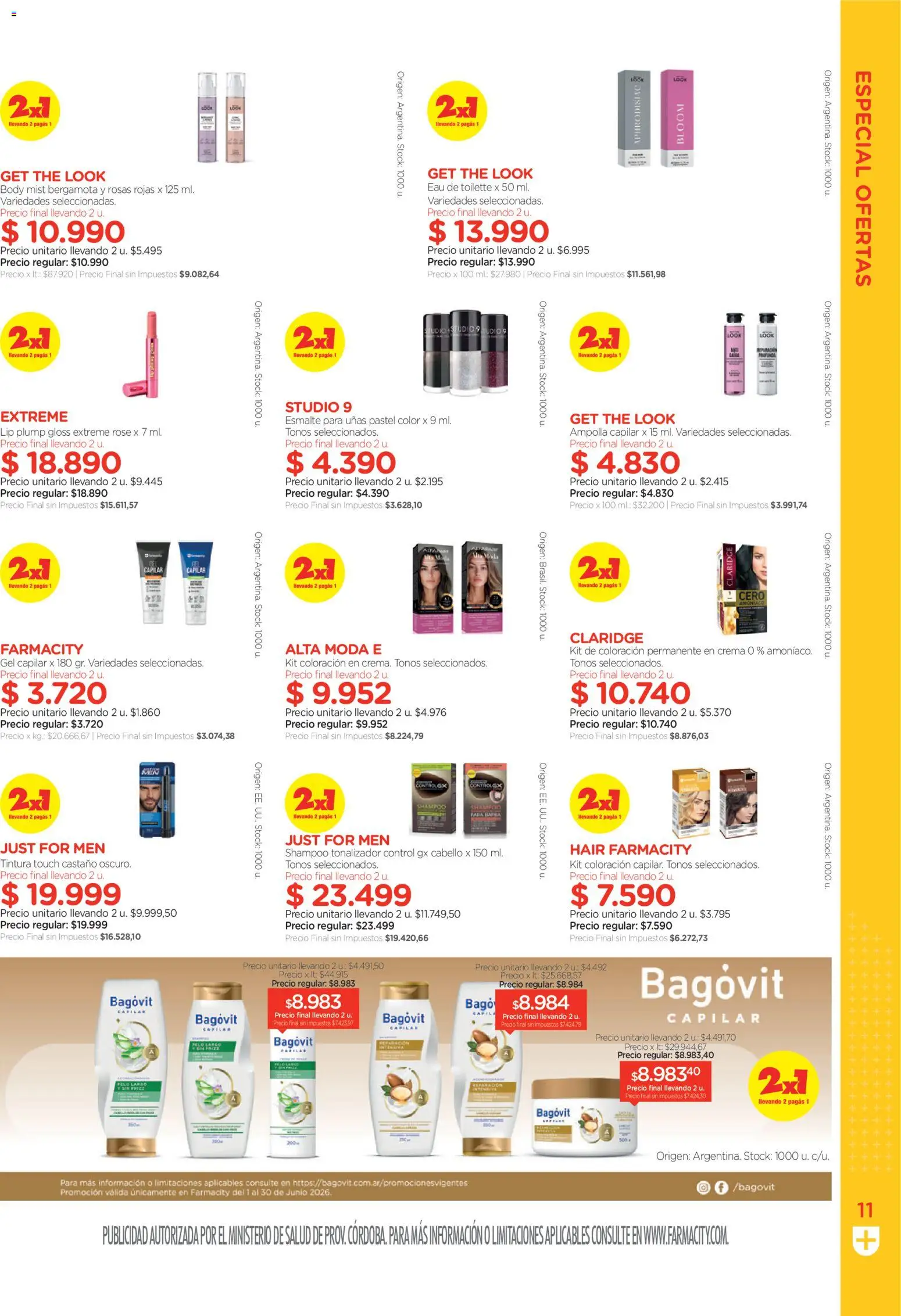 Farmacity catálogo │ válido desde el 02.06.2026 | Página: 11 | Productos: Body, Shampoo, Tintura, Crema