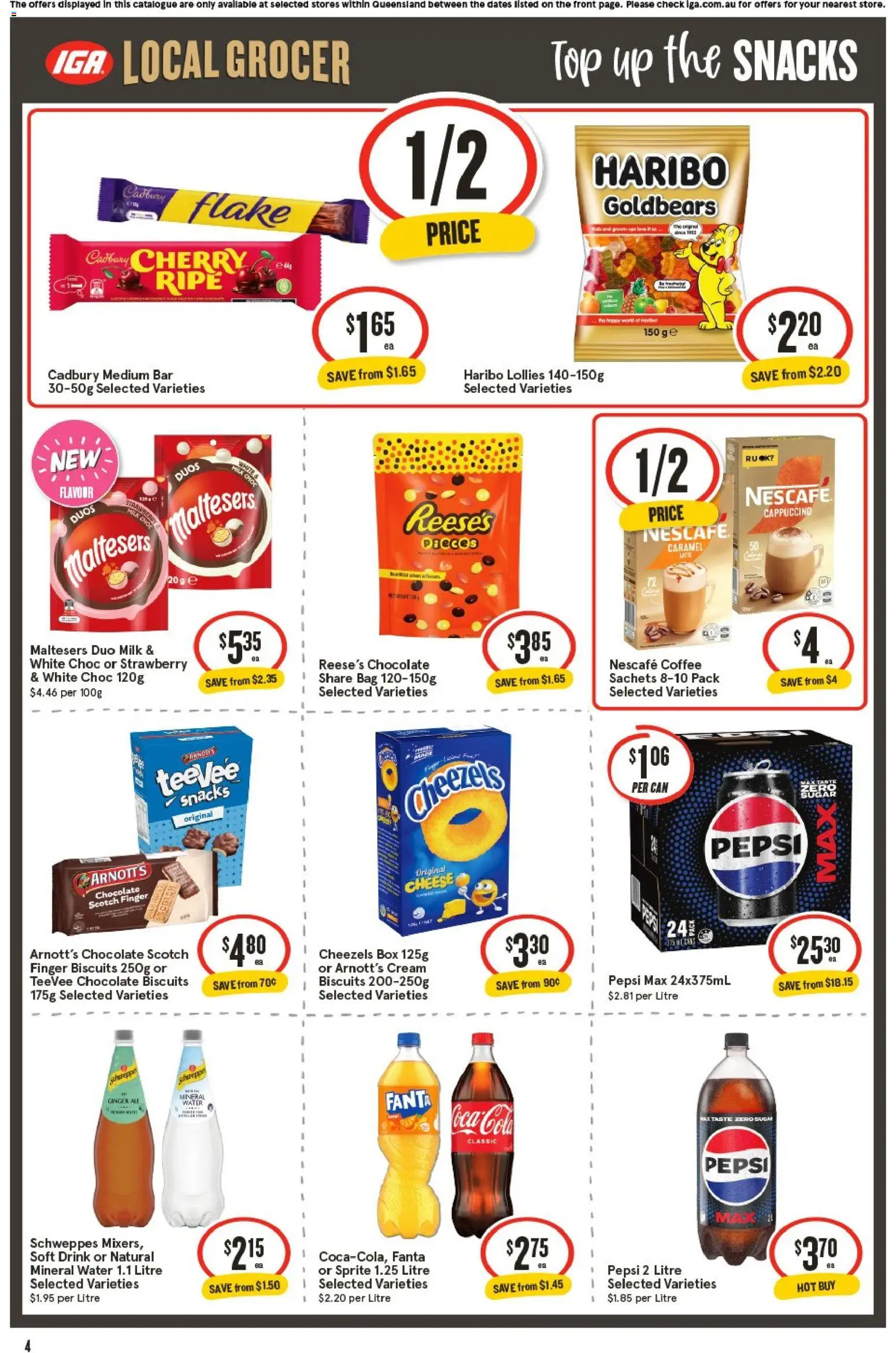 IGA catalogue - valid from 26/08/2026 | Page: 4 | Products: Food, Mandarins, Potatoes, Blueberries