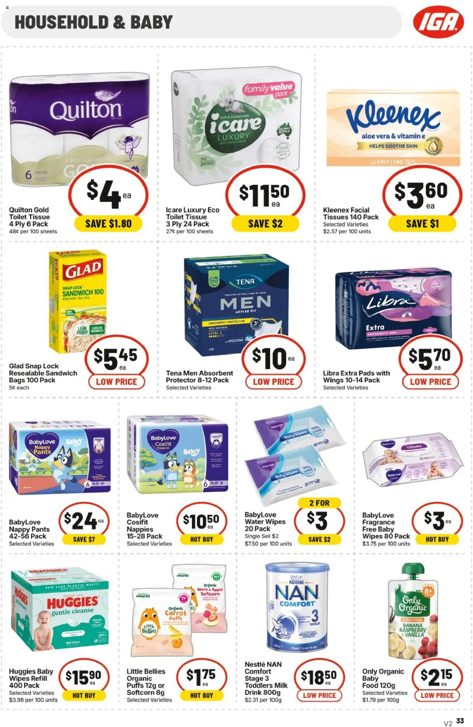 IGA catalogue - valid from 15/07/2026 | Page: 32 | Products: Fragrance, Milk, Water, Tissues