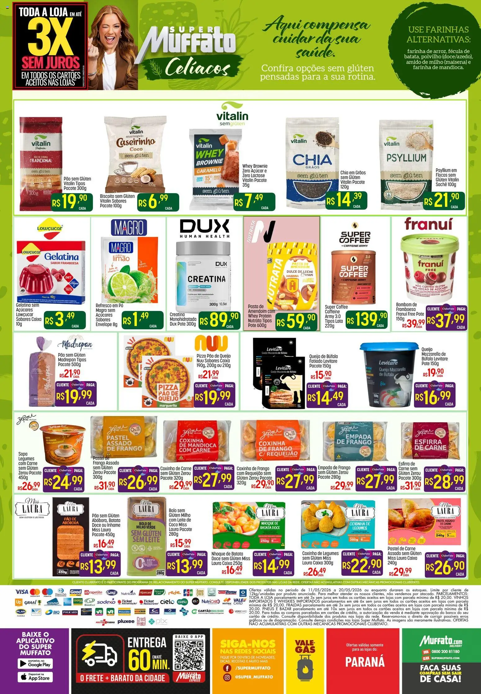 Super Muffato Folheto - válido de 11.05.2026 | Página: 2 | Produtos: Banco, Amido de milho, Queijo, Pão de queijo
