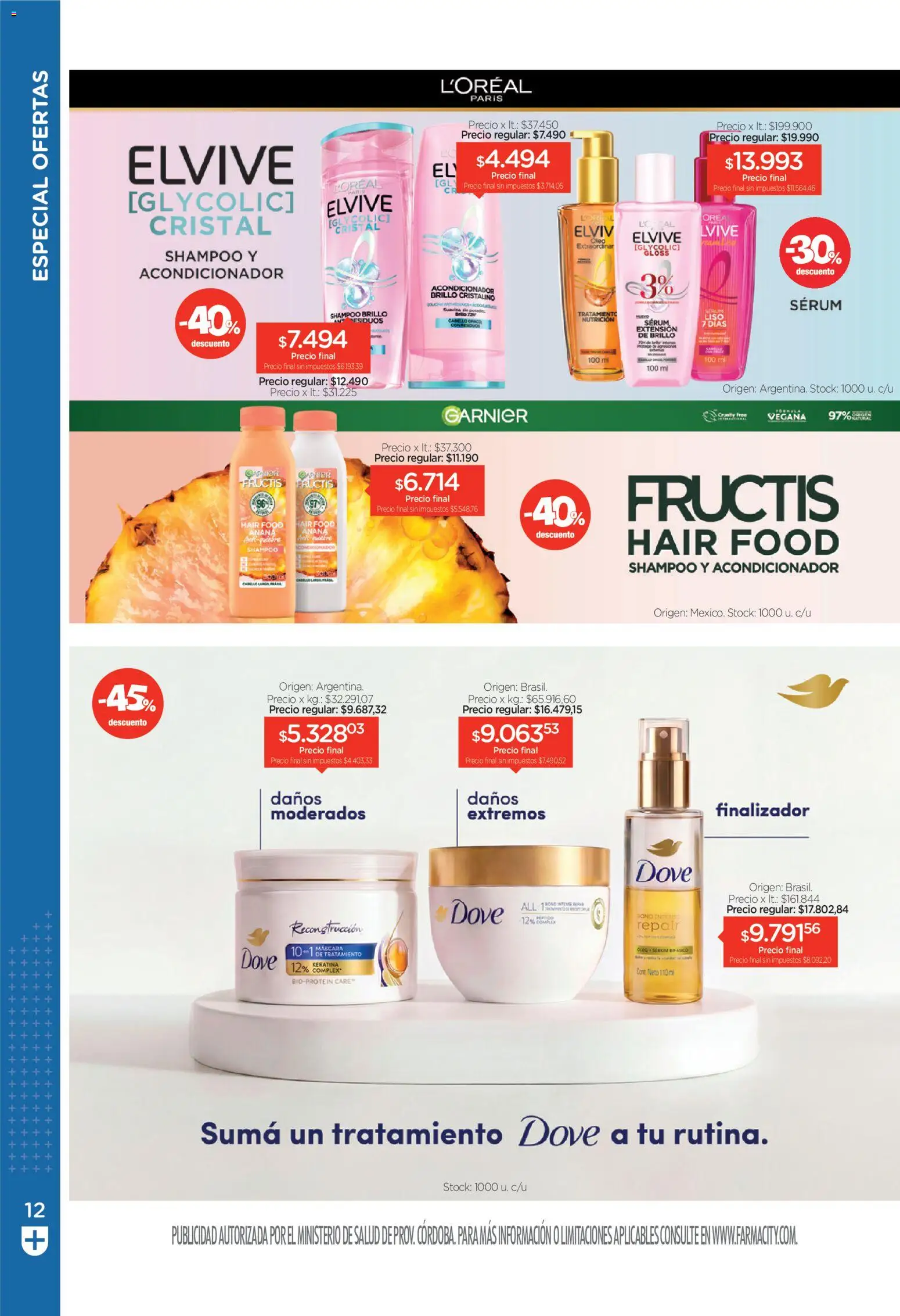Farmacity catálogo │ válido desde el 30.04.2026 | Página: 12 | Productos: Máscara, Shampoo, Acondicionador, Brillo