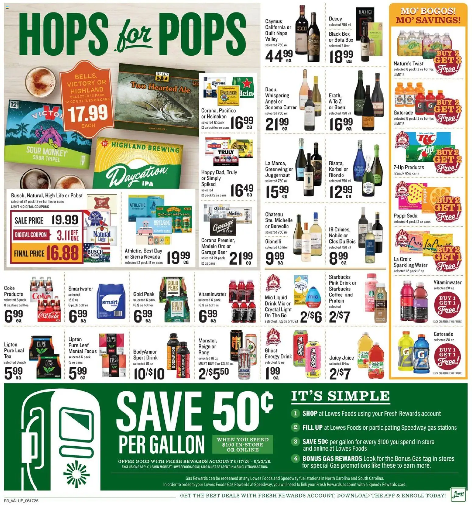 Lowes Foods Weekly Ad - NC - valid from 17.06.2026 | Page: 3 | Products: Box, Coffee, Beer, Quilt