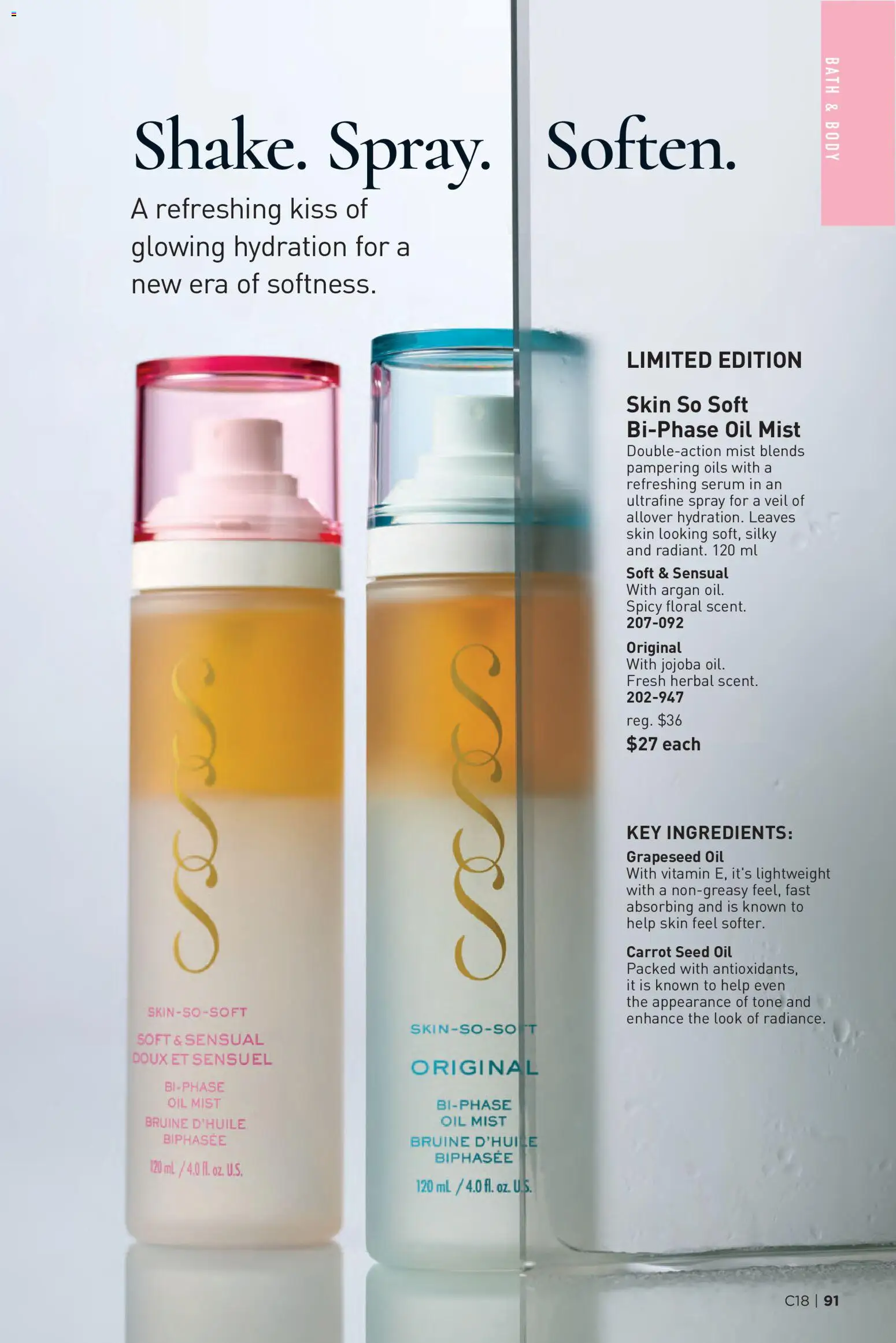 Avon flyer valid from Aug 27, 2026 | Page: 91 | Products: Carrot, Bath, Oil, Ingredients