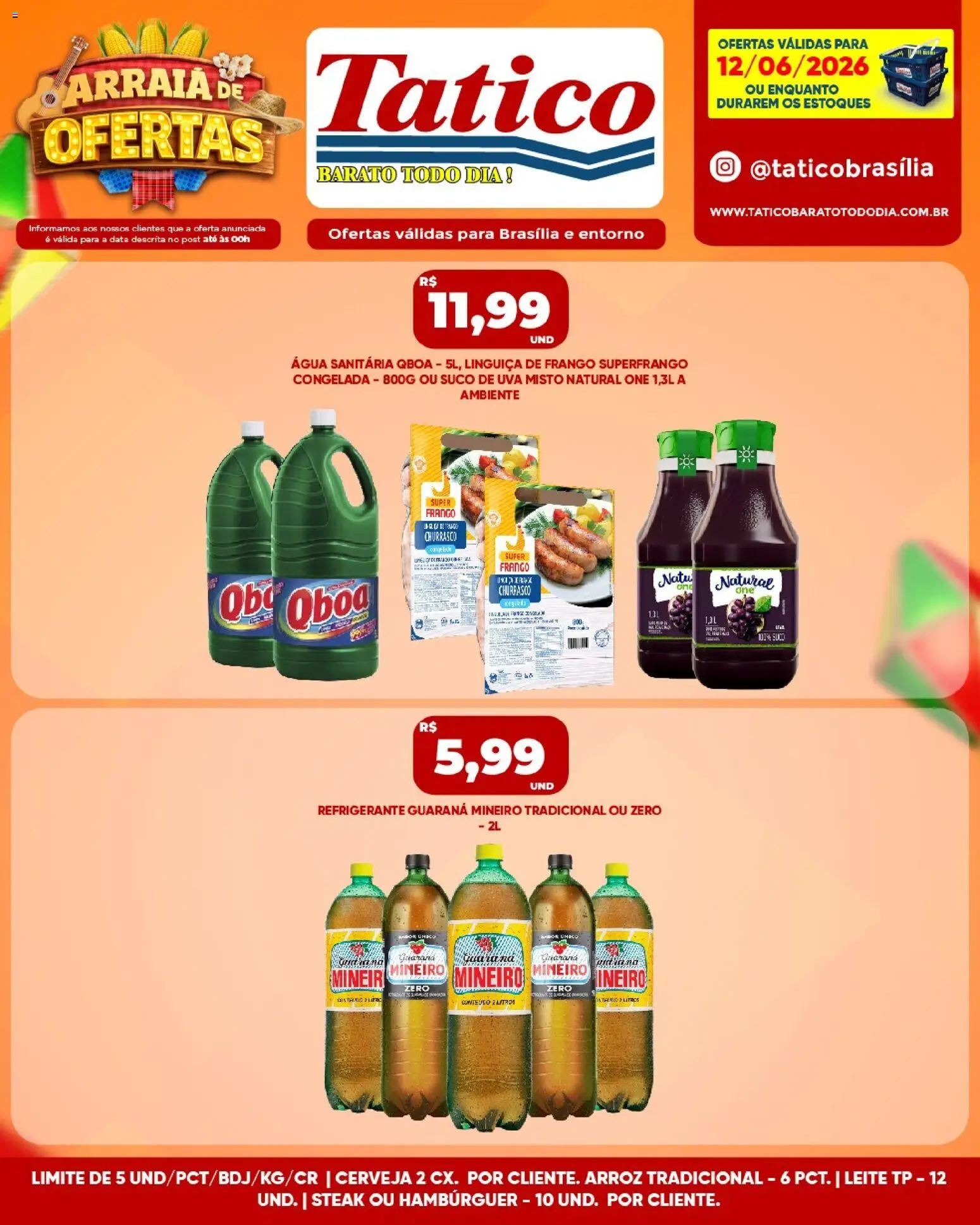 Tatico Folheto - válido de 13.06.2026 | Página: 29 | Produtos: Suco, Cerveja, Arroz, Hambúrguer
