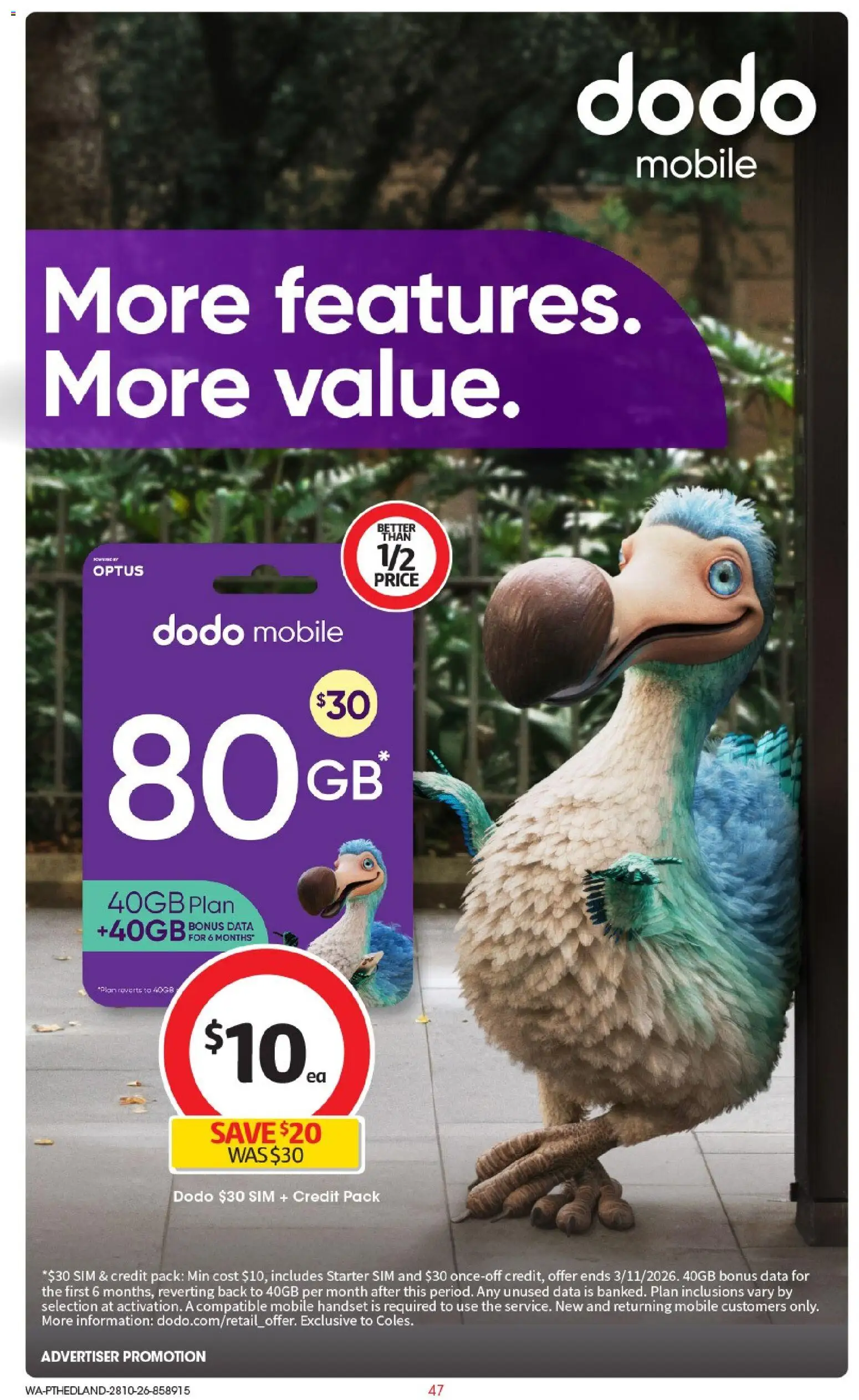 ﻿Coles catalogue valid from 28/10/2026 > Online Australia | Page: 47