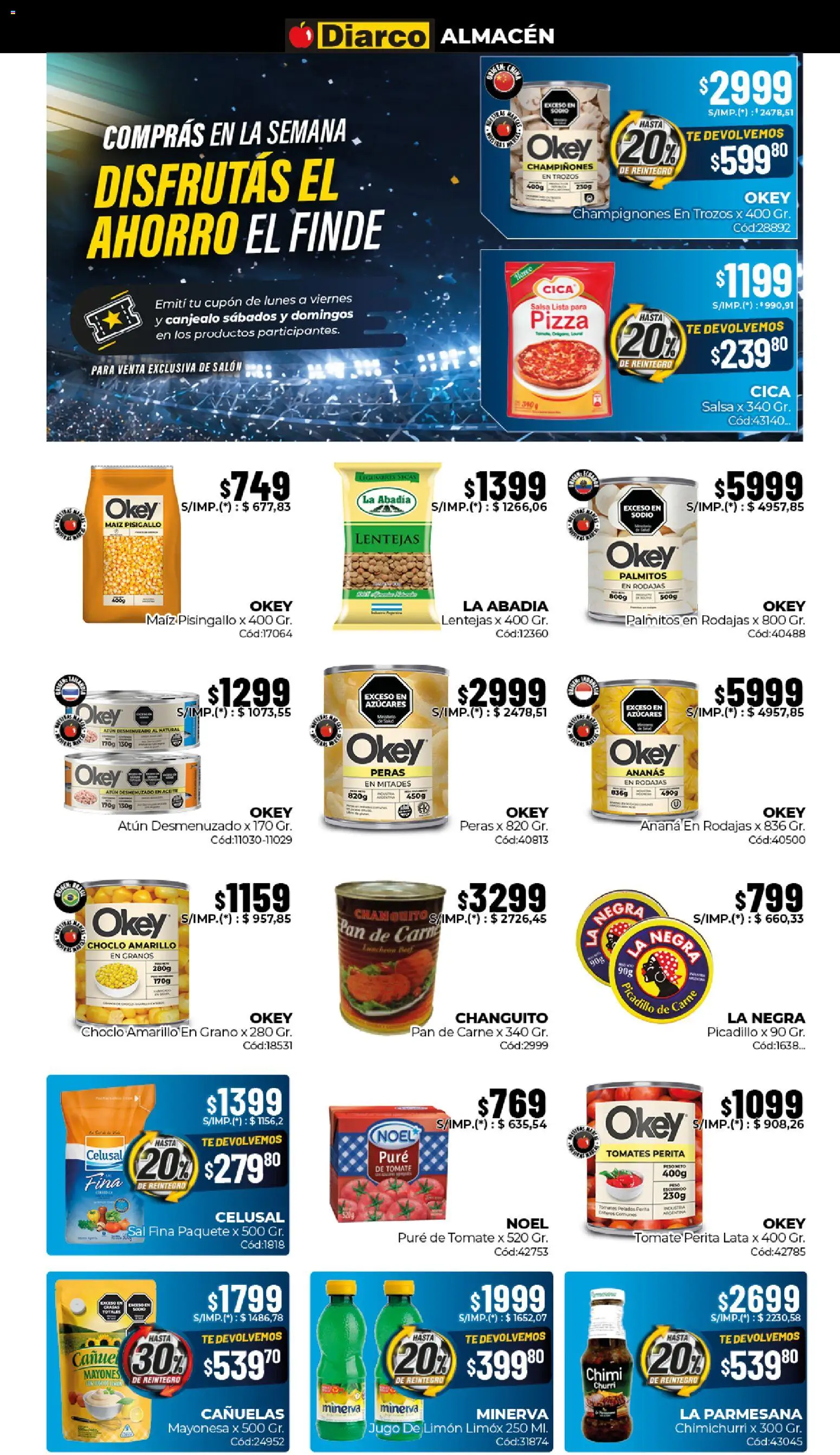 Diarco ofertas │ válido desde el 08.06.2026 | Página: 3 | Productos: Choclo, Aceite, Maiz, Palmitos