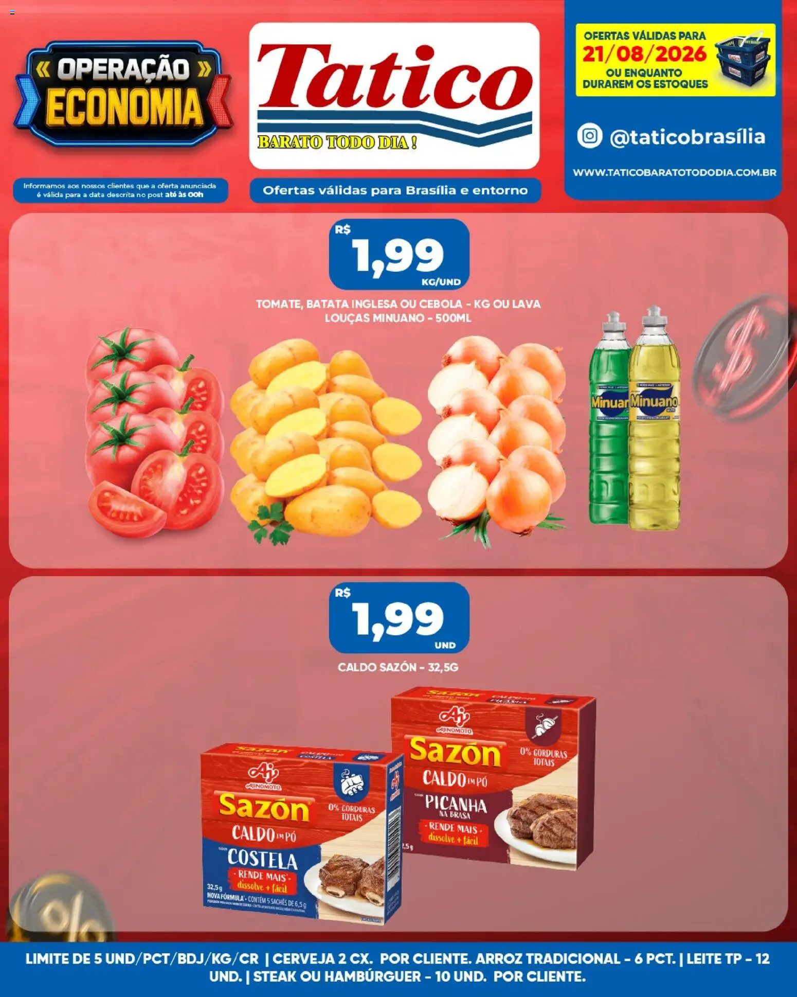 Tatico Folheto - válido de 21/08/2026 | Página: 4 | Produtos: Pó, Picanha, Leite, Hambúrguer