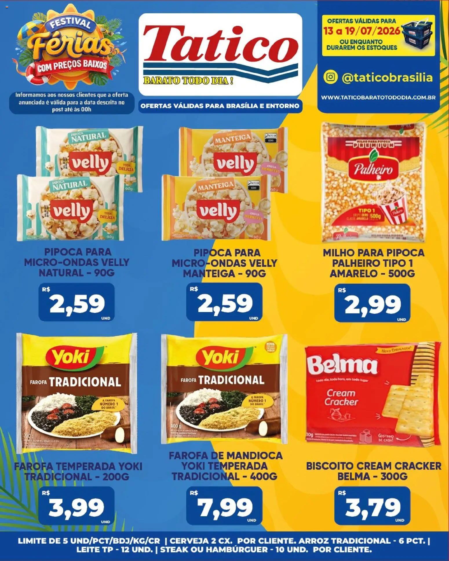 Tatico Folheto - válido de 14/07/2026 | Página: 37 | Produtos: Microondas, Hambúrguer, Cream cracker, Pipoca