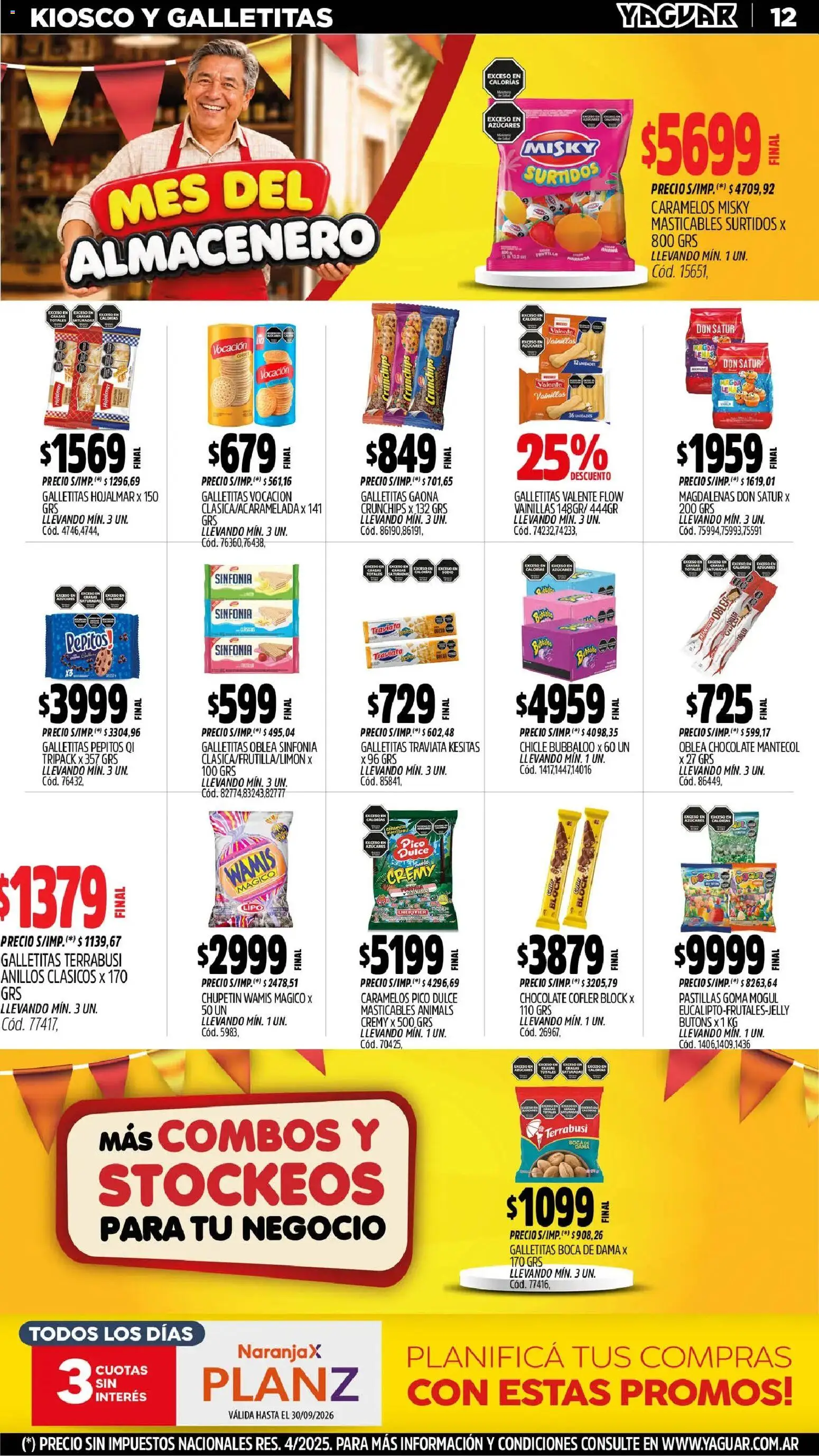 Yaguar - Oferta Semanal Mendoza │ válido desde el 31/08/2026 | Página: 12 | Productos: Pico, Dulce, Chocolate, Chicle