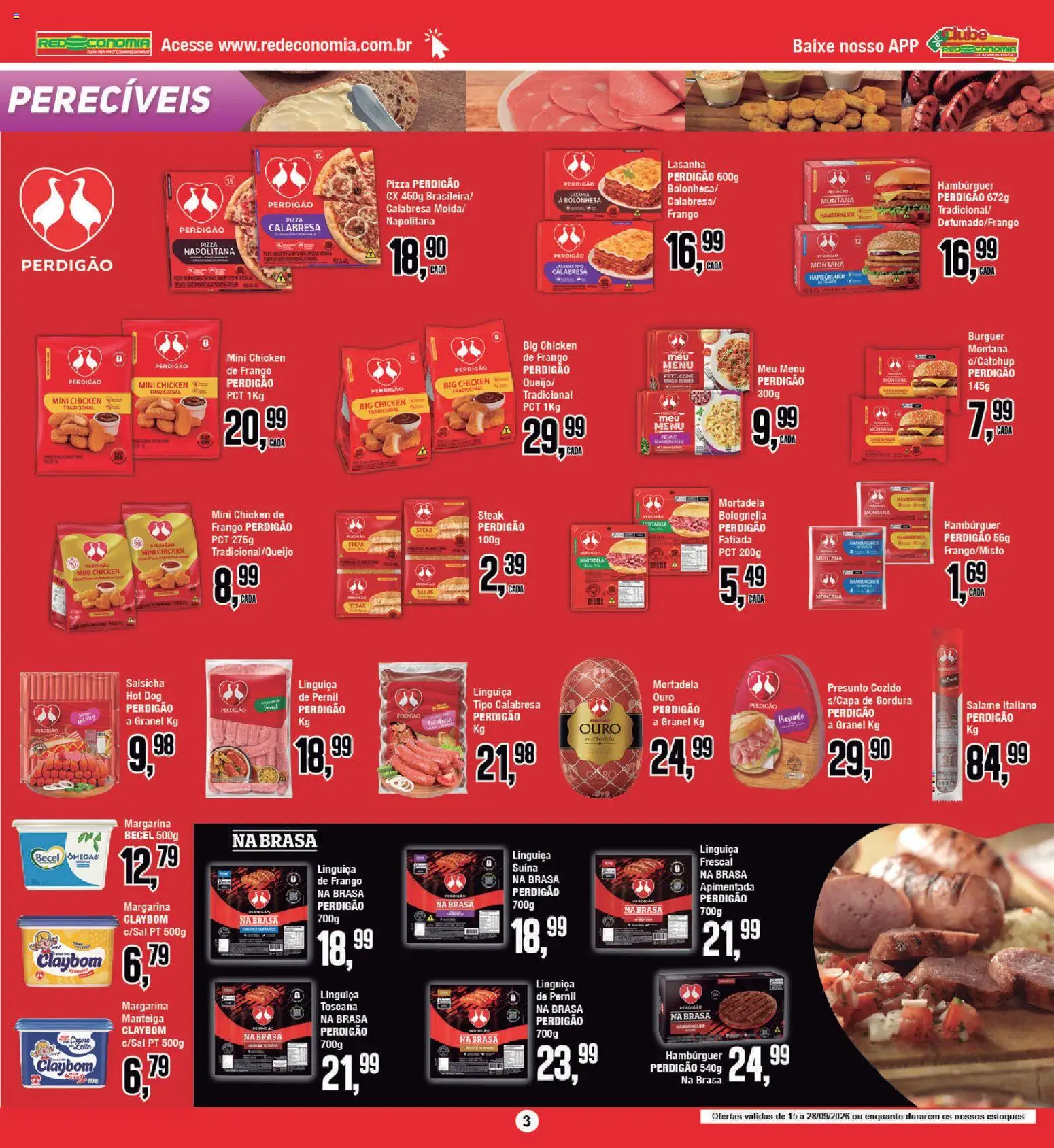 RedEconomia Folheto - válido de 14/09/2026 | Página: 3 | Produtos: Steak, Salsicha, Creme, Hambúrguer