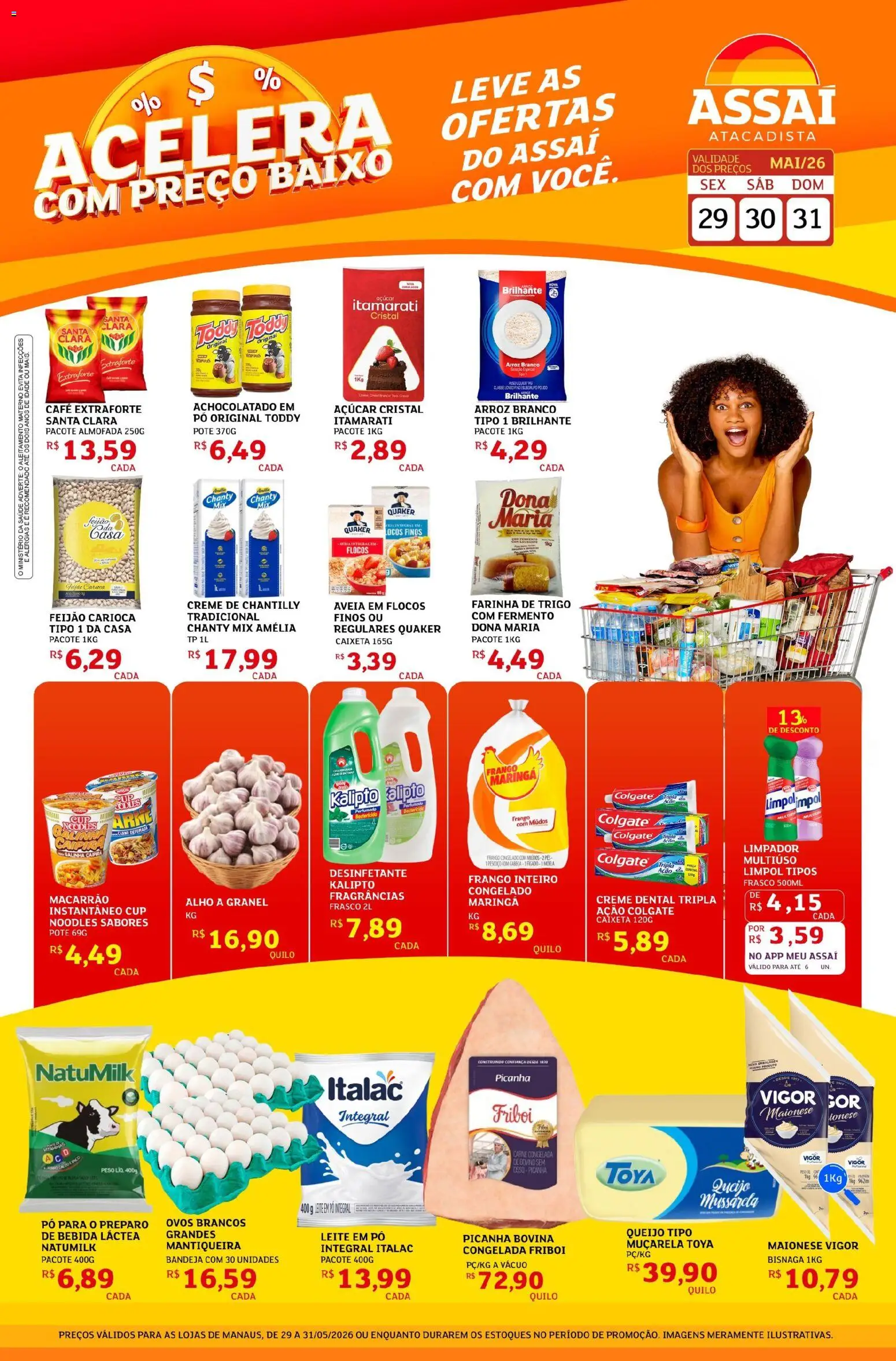 Assaí Atacadista Folheto - válido de 29.05.2026 | Página: 1 | Produtos: Pó, Almofada, Leite, Ovos