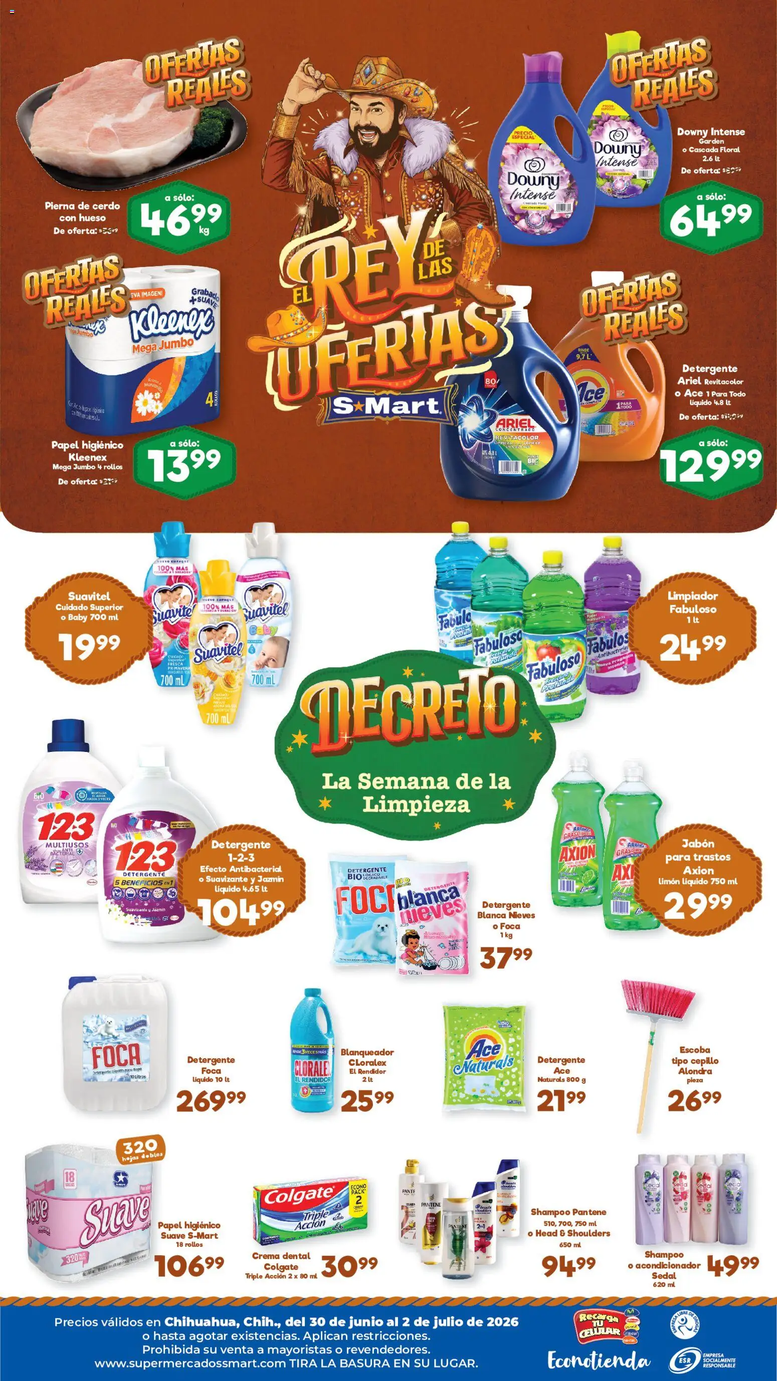 Nuevas ofertas de S-Mart válidas en toda la República Mexicana desde el 30/06/2026. ¡Encuentra las mejores ofertas en S-Mart folleto! | Página: 2 | Productos: Detergente, Crema, Suavizante, Fragancia