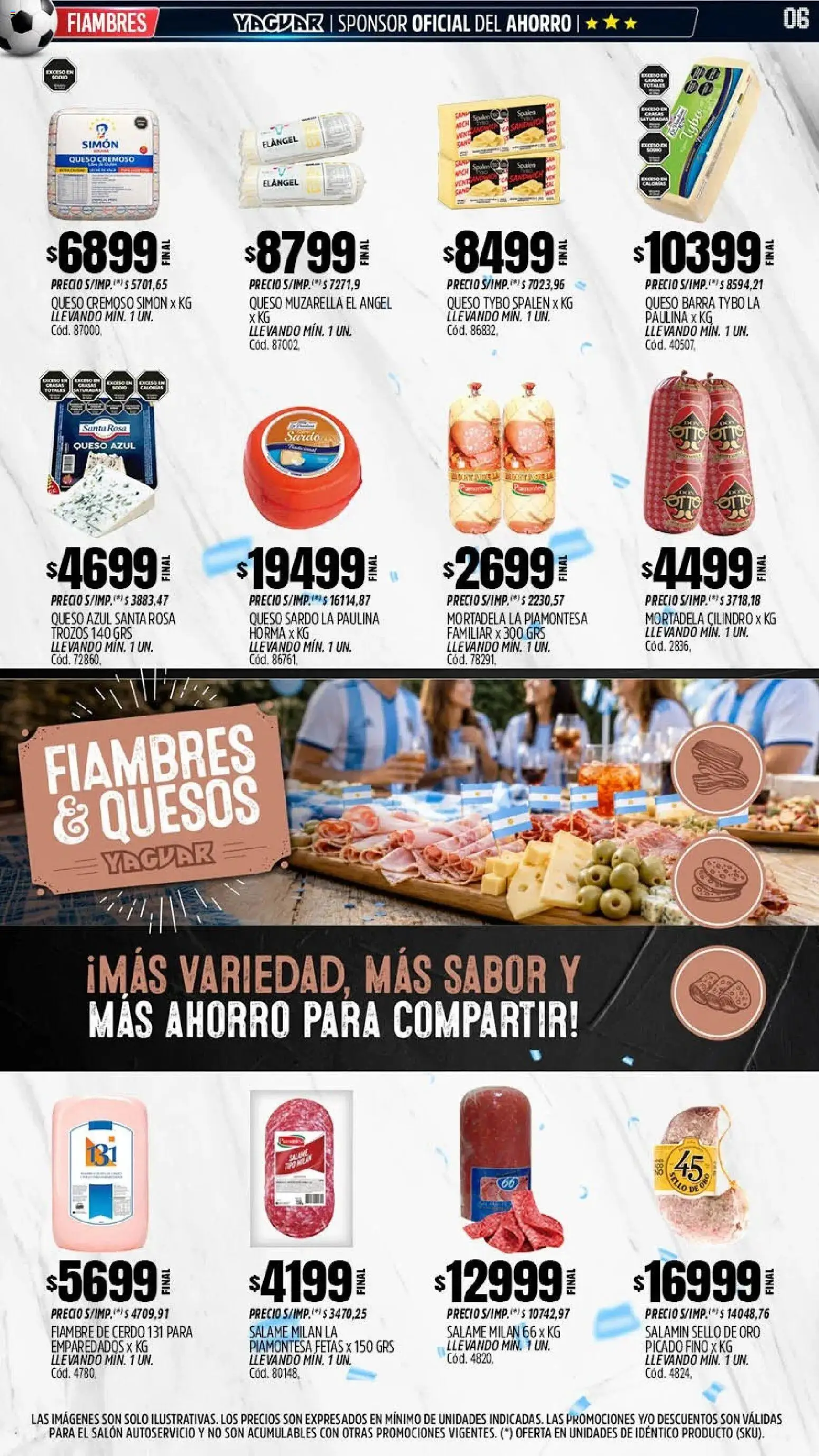Yaguar - Oferta Semanal Parque Chacabuco │ válido desde el 15.06.2026 | Página: 6 | Productos: Mortadela, Queso, Salame, Cerdo